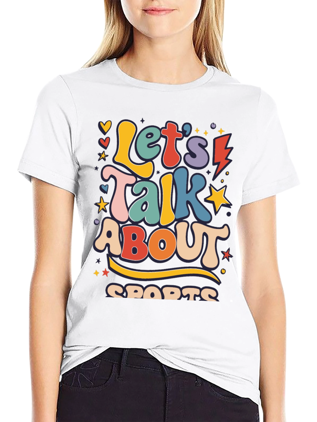 Retro Let's Talk About Sports Graphic Tee - 9