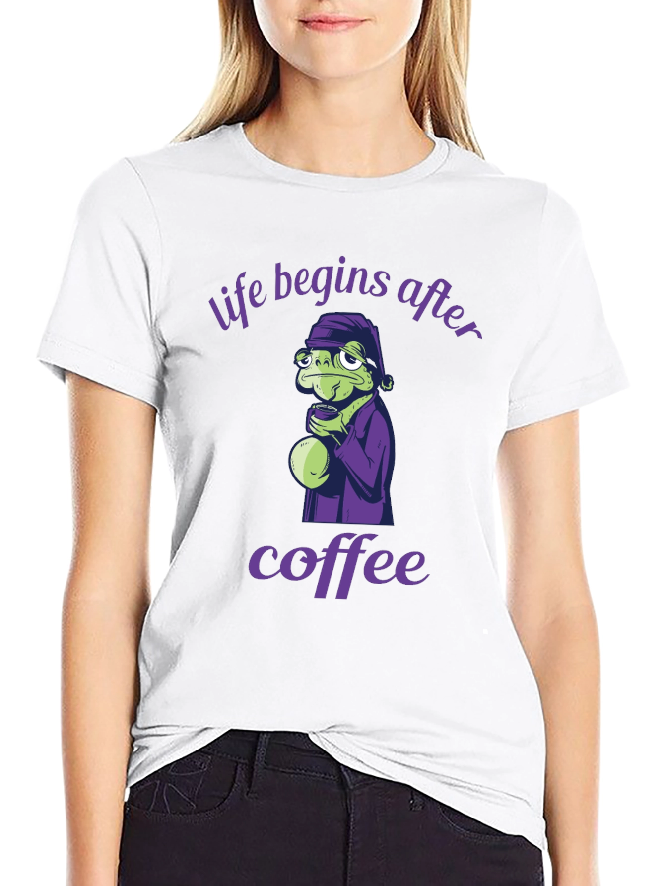 Black Life Begins After Coffee Graphic Tee view 9