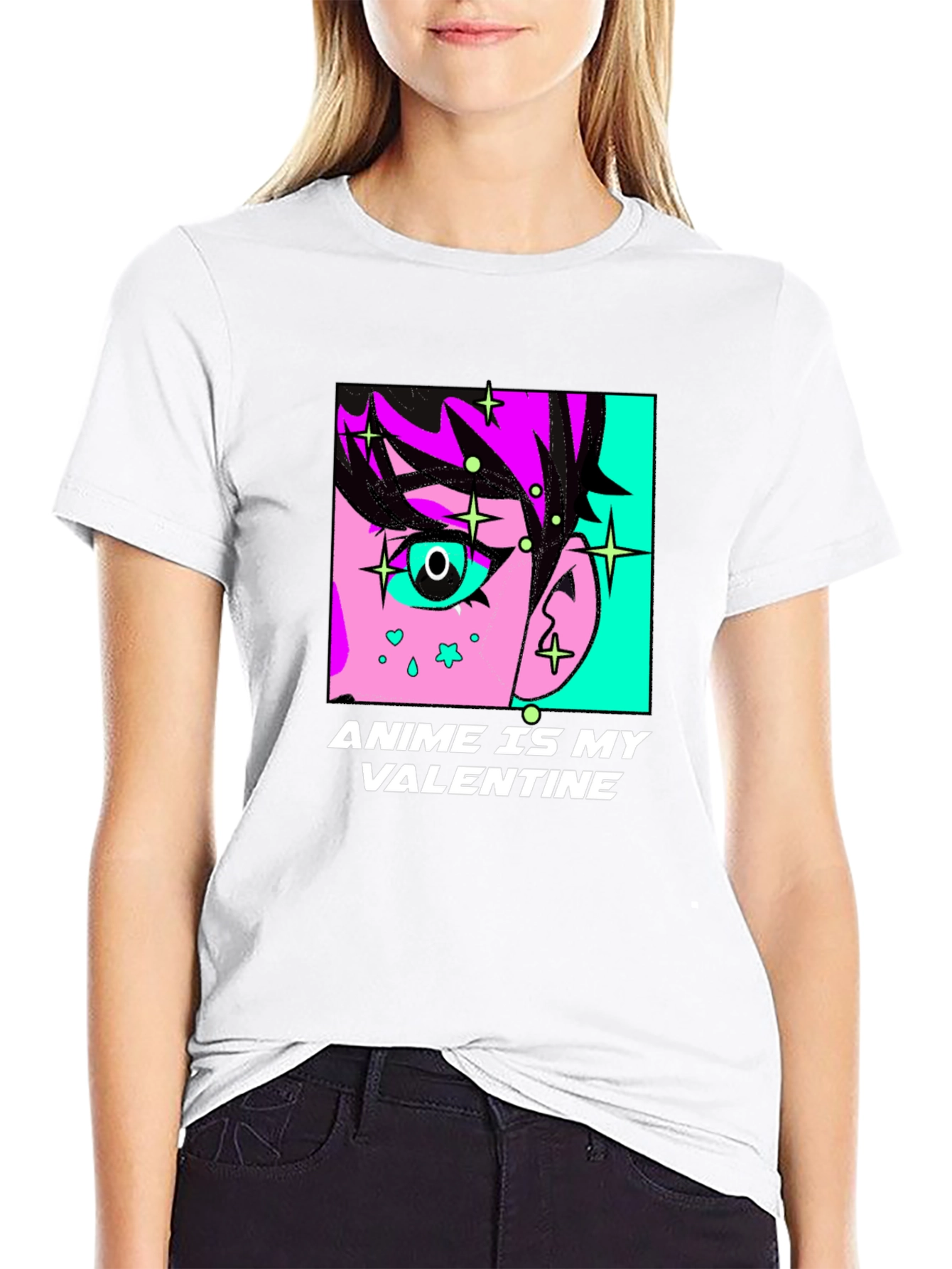 Black Anime Is My Valentine Graphic T-Shirt view 9