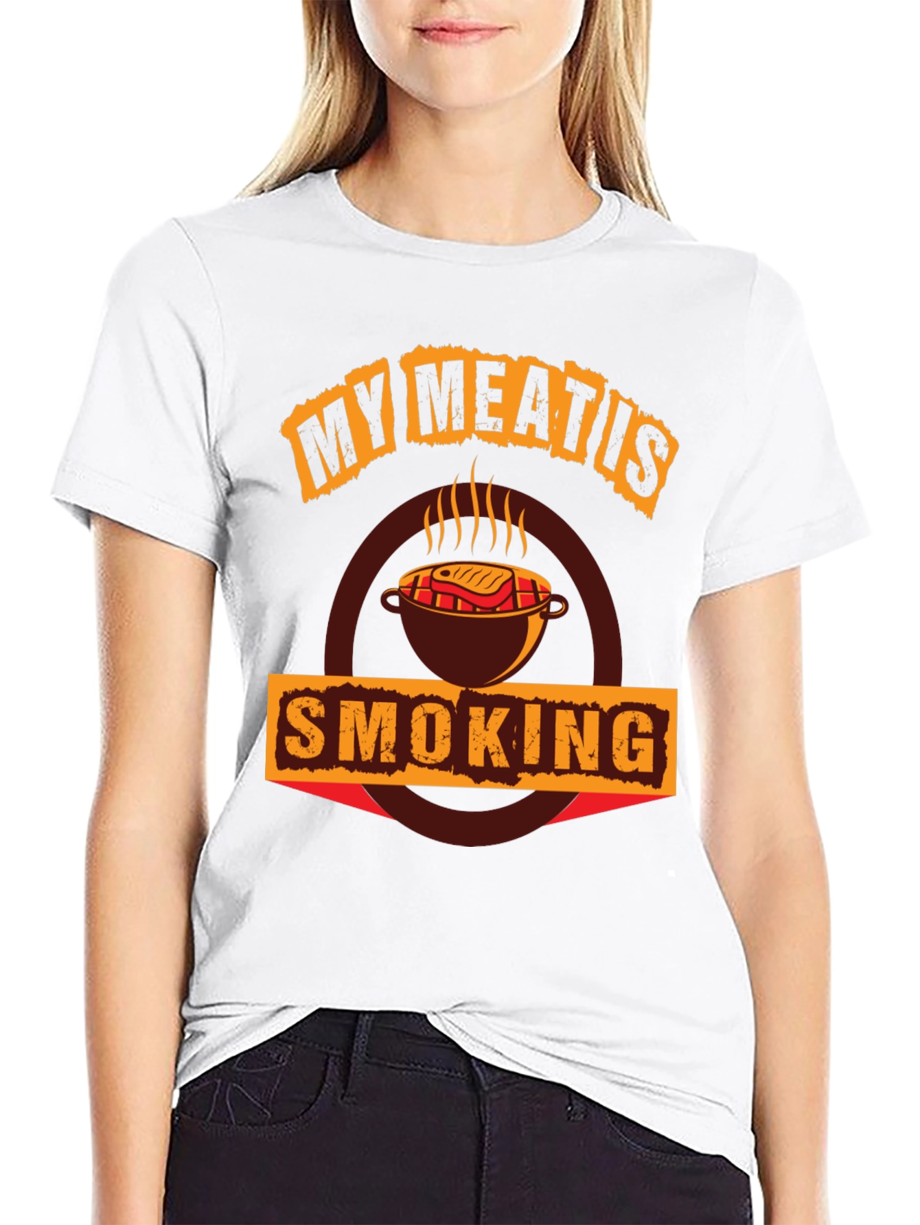 Black My Meat Is Smoking BBQ T-Shirt view 9