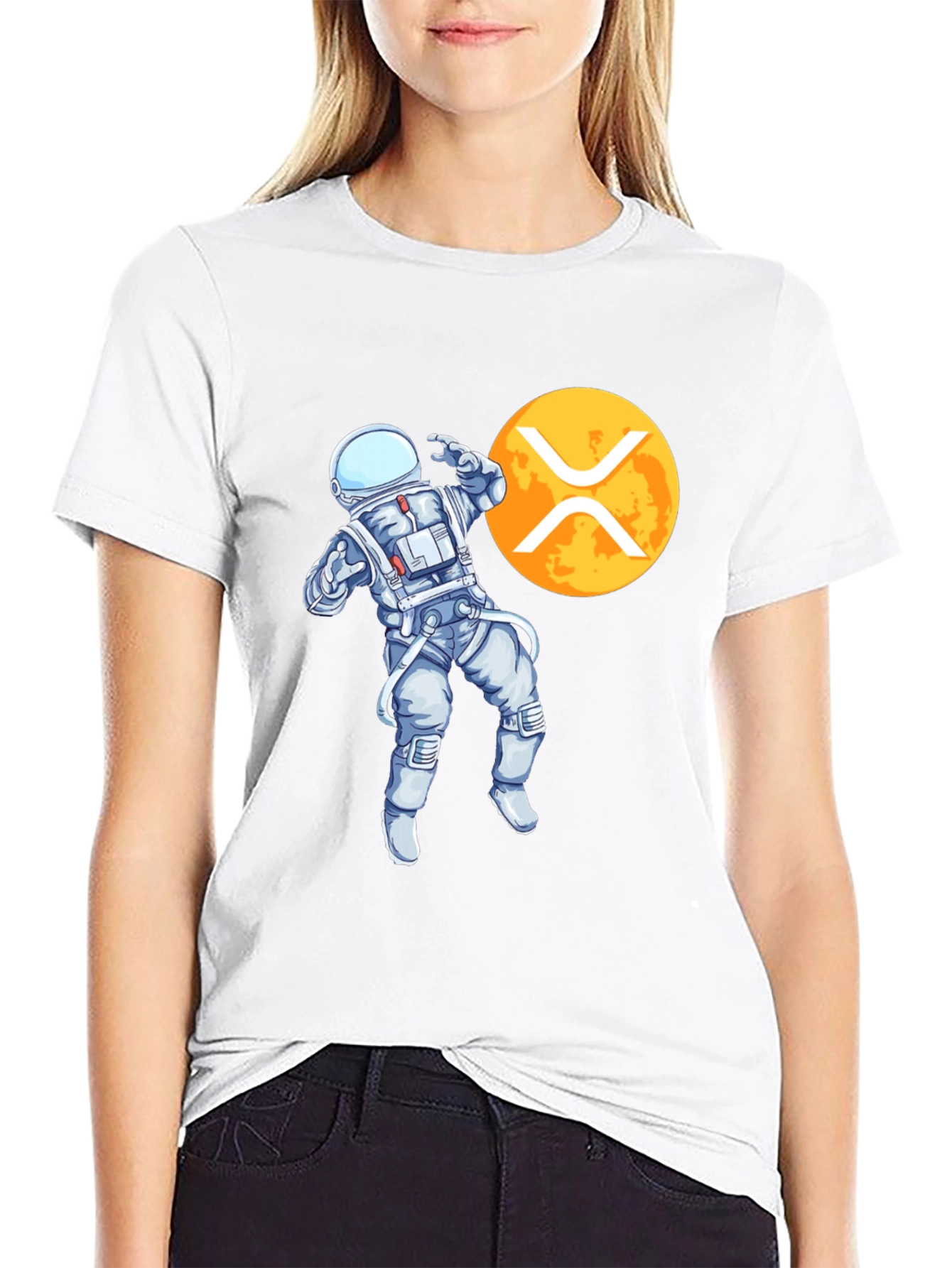 Black Astronaut XRP Crypto Black T-Shirt view 9
