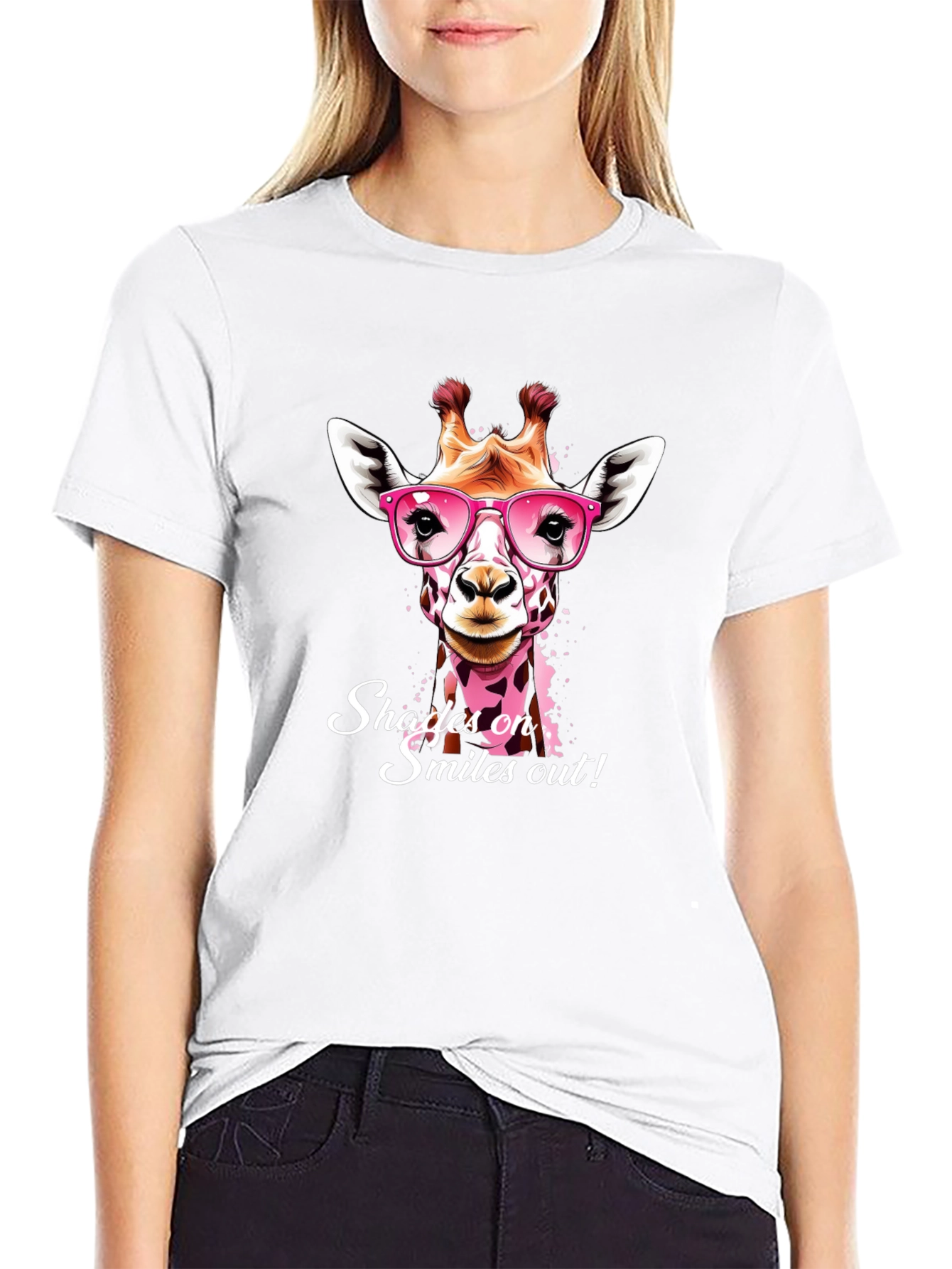 Black Giraffe Shades T-Shirt: Smiles On, Shades Out! view 9