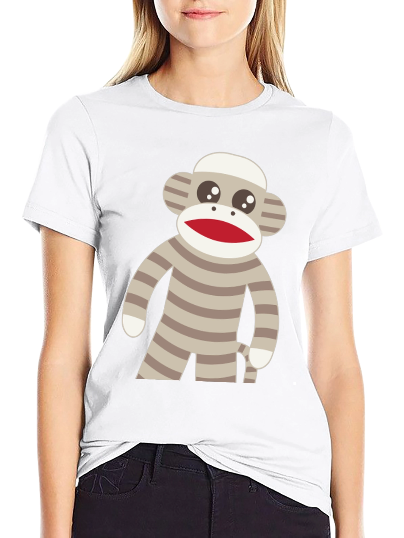 Black Sock Monkey Graphic Tee - Fun & Quirky Design view 9