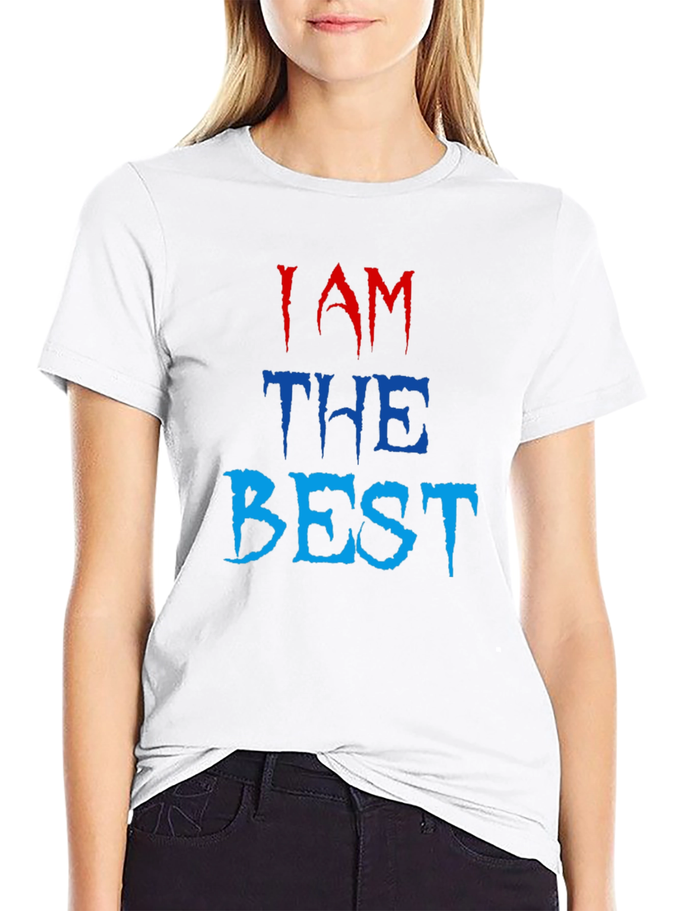 Black I AM THE BEST Graphic Tee view 9