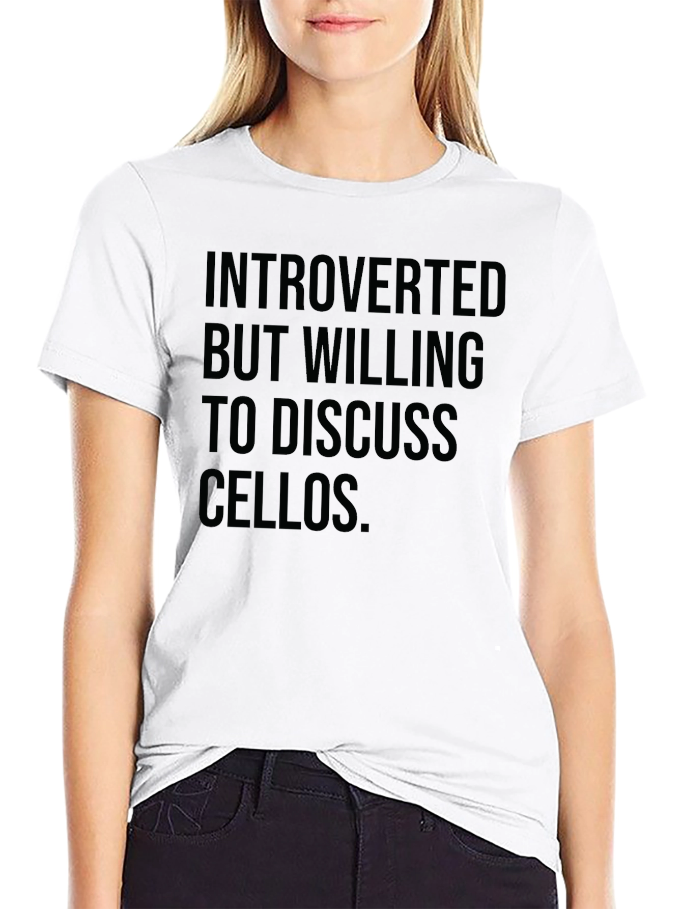 Black Introverted Cello Enthusiast T-Shirt view 9