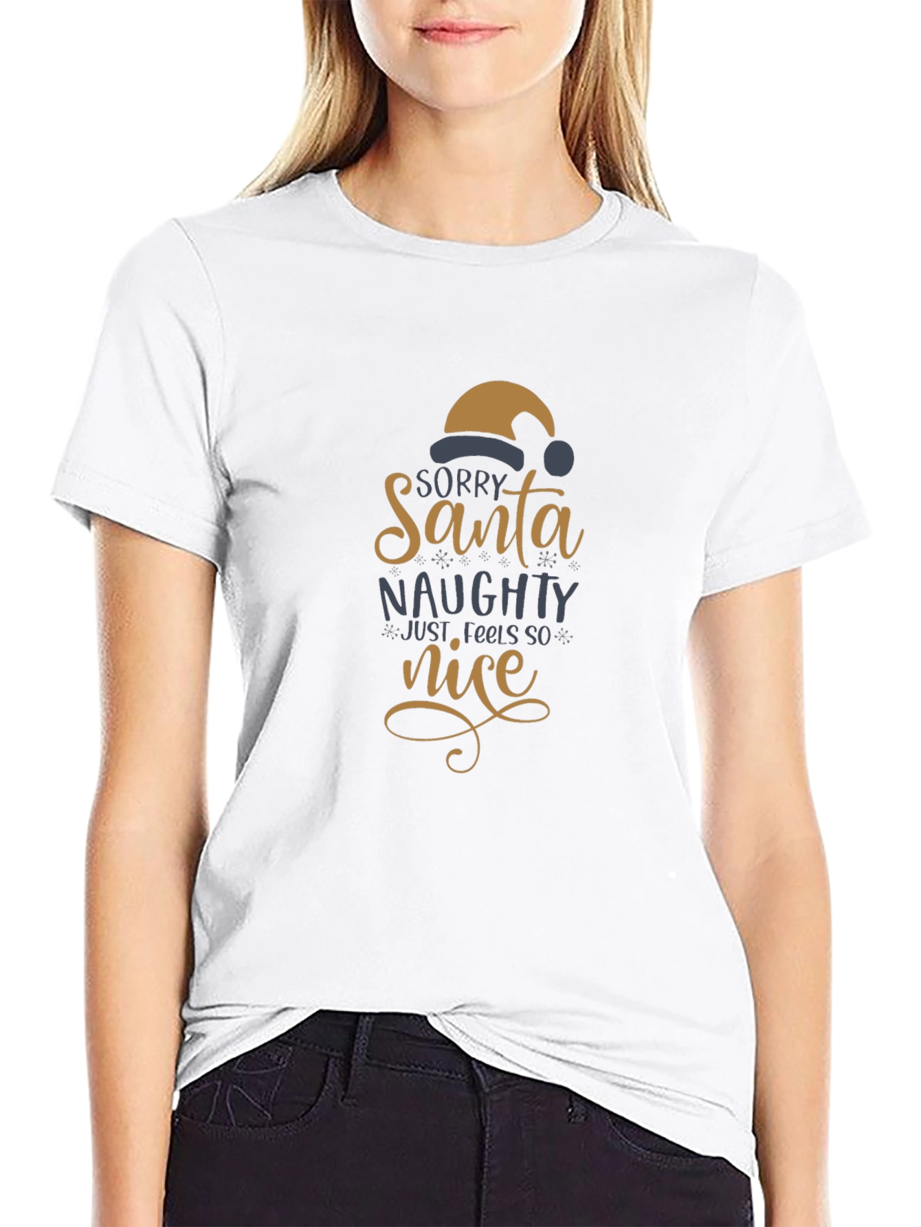 Black Naughty but Nice Santa T-Shirt view 9