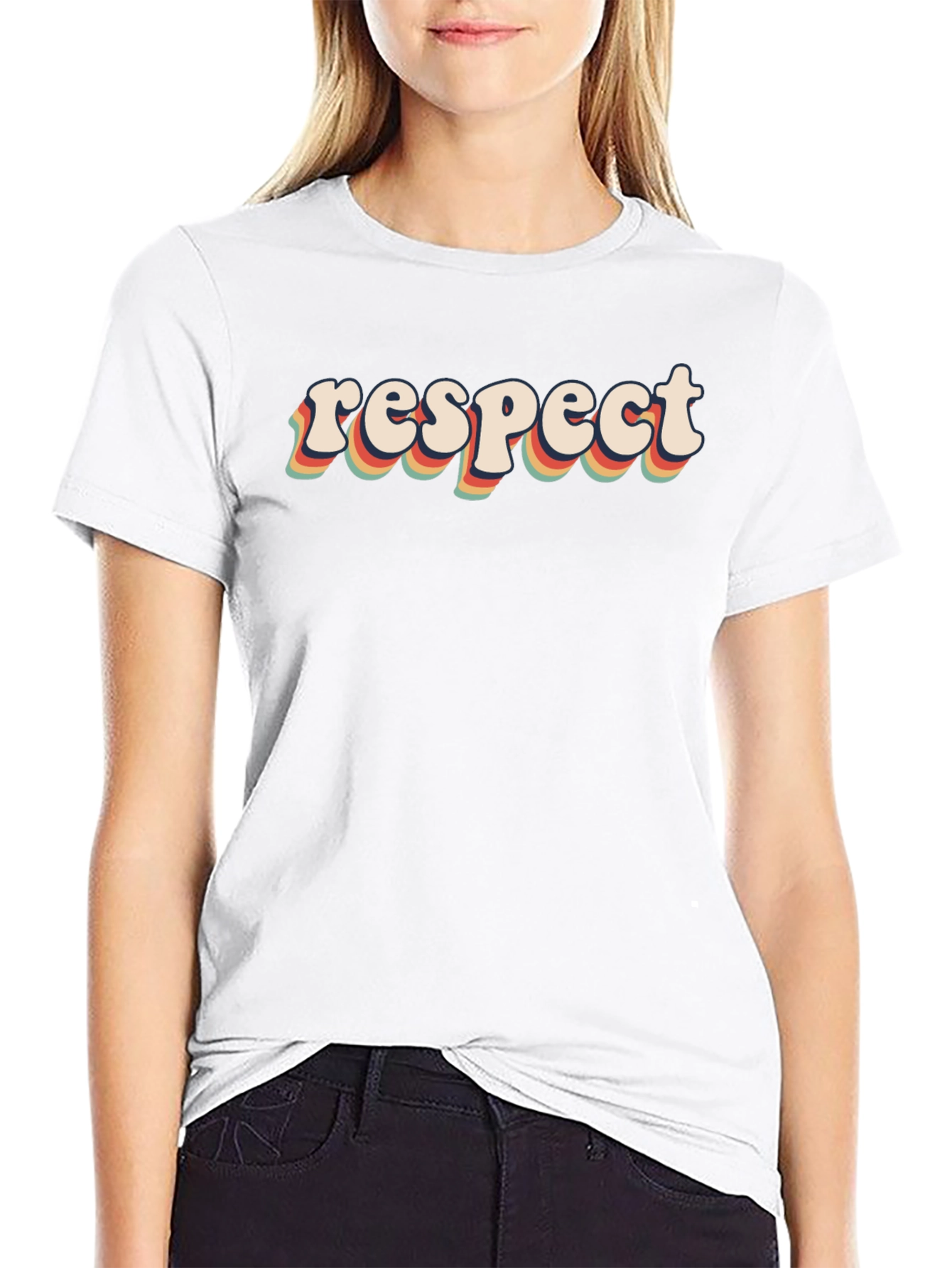 Black Retro Respect Graphic Tee - Black view 9