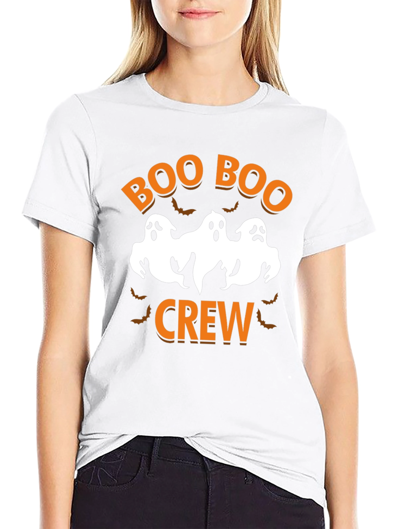 Black Boo Boo Crew Halloween T-Shirt view 9