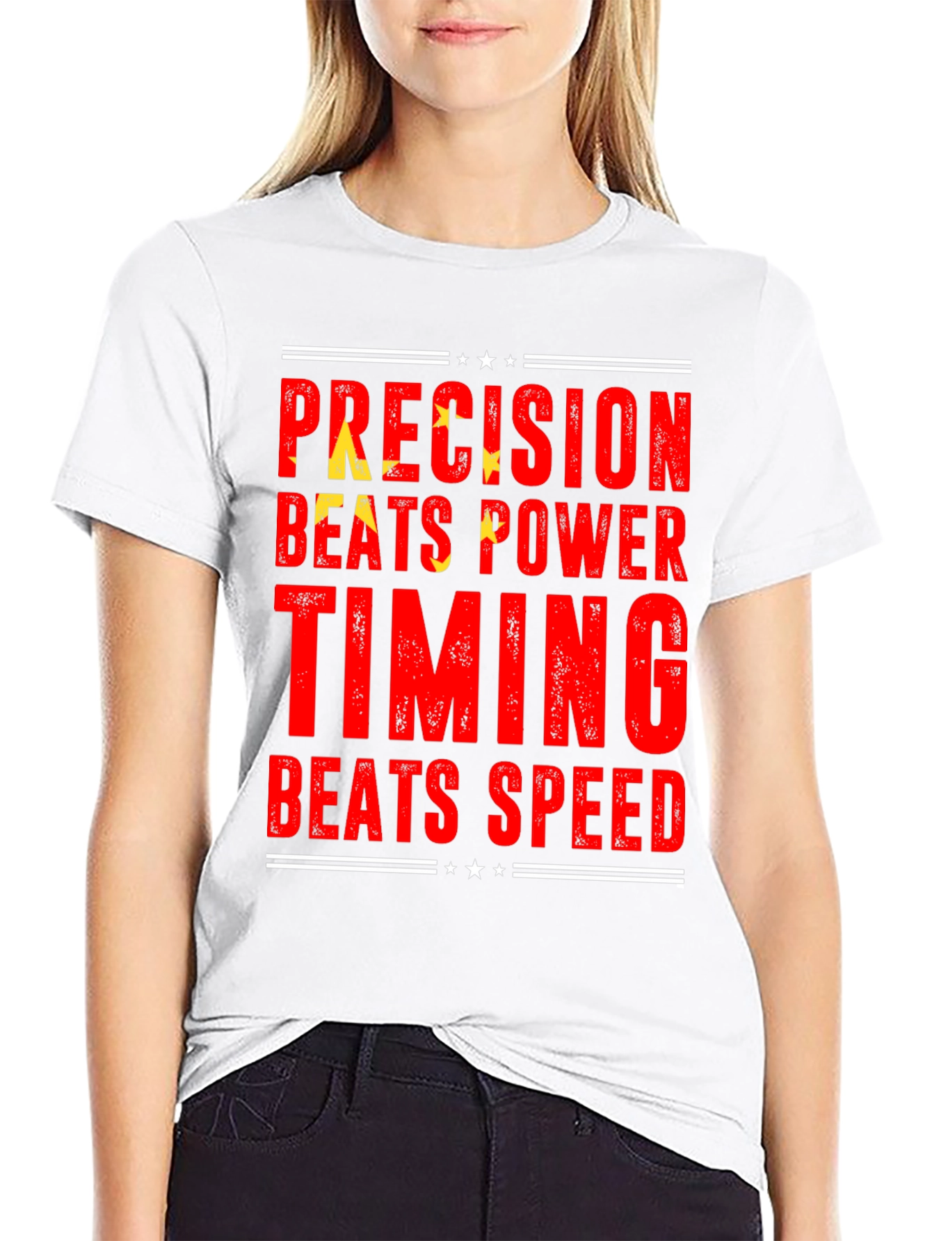 Black Precision Beats Power Timing Speed Tee view 9