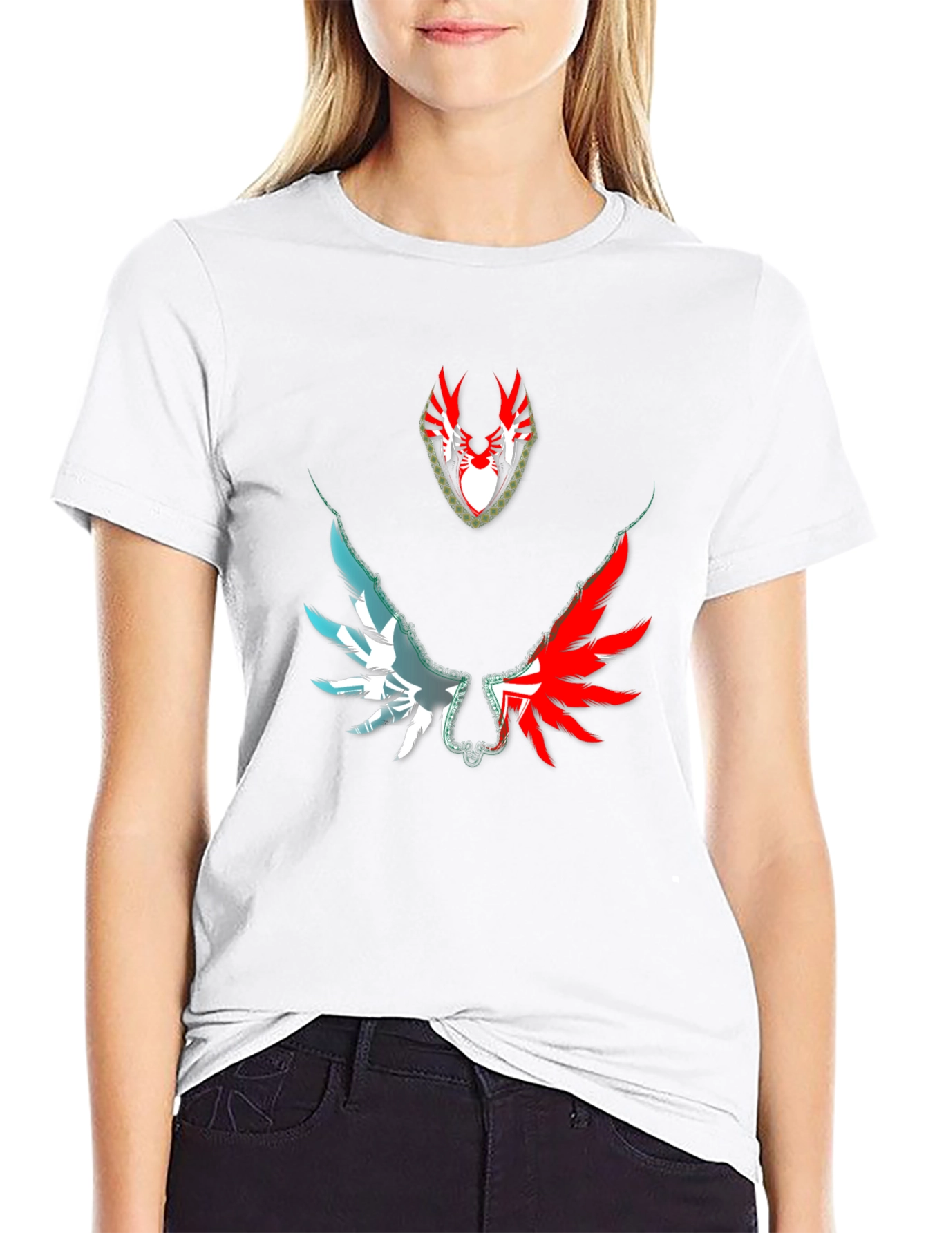 Black Winged Emblem Graphic Tee view 9