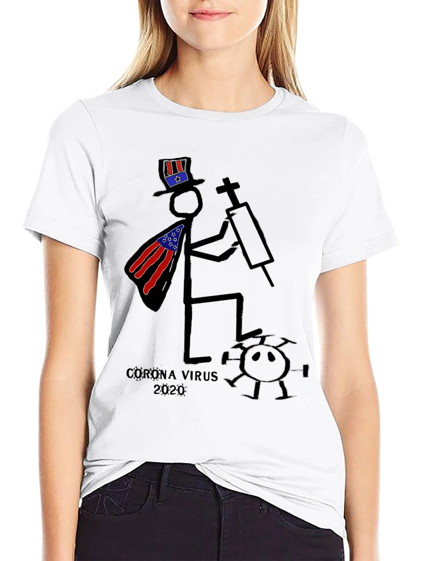 Black Satirical Corona Virus T-Shirt view 9