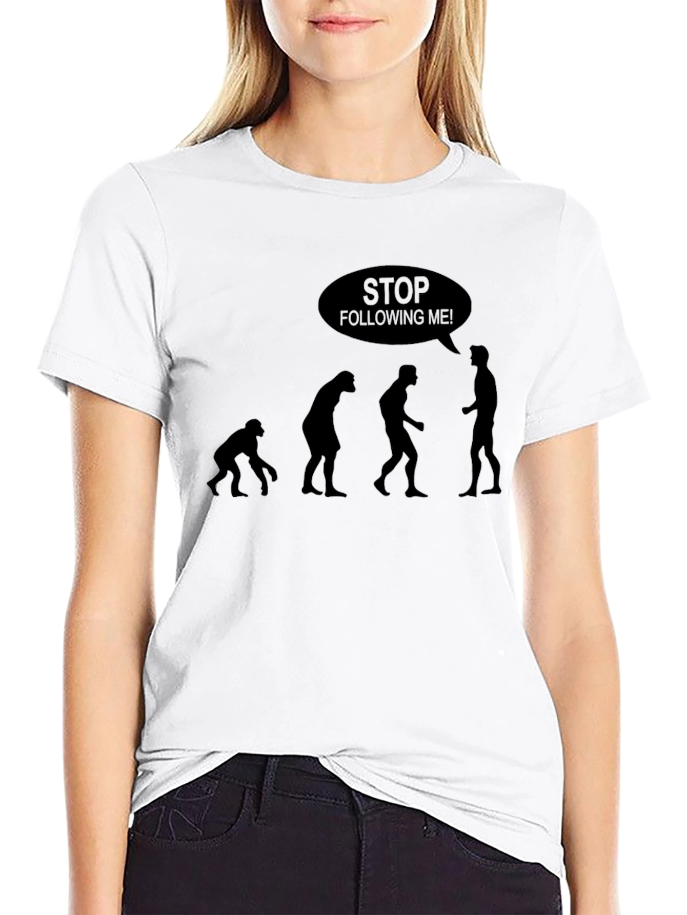 Black Evolution Stop Following Me T-Shirt view 9