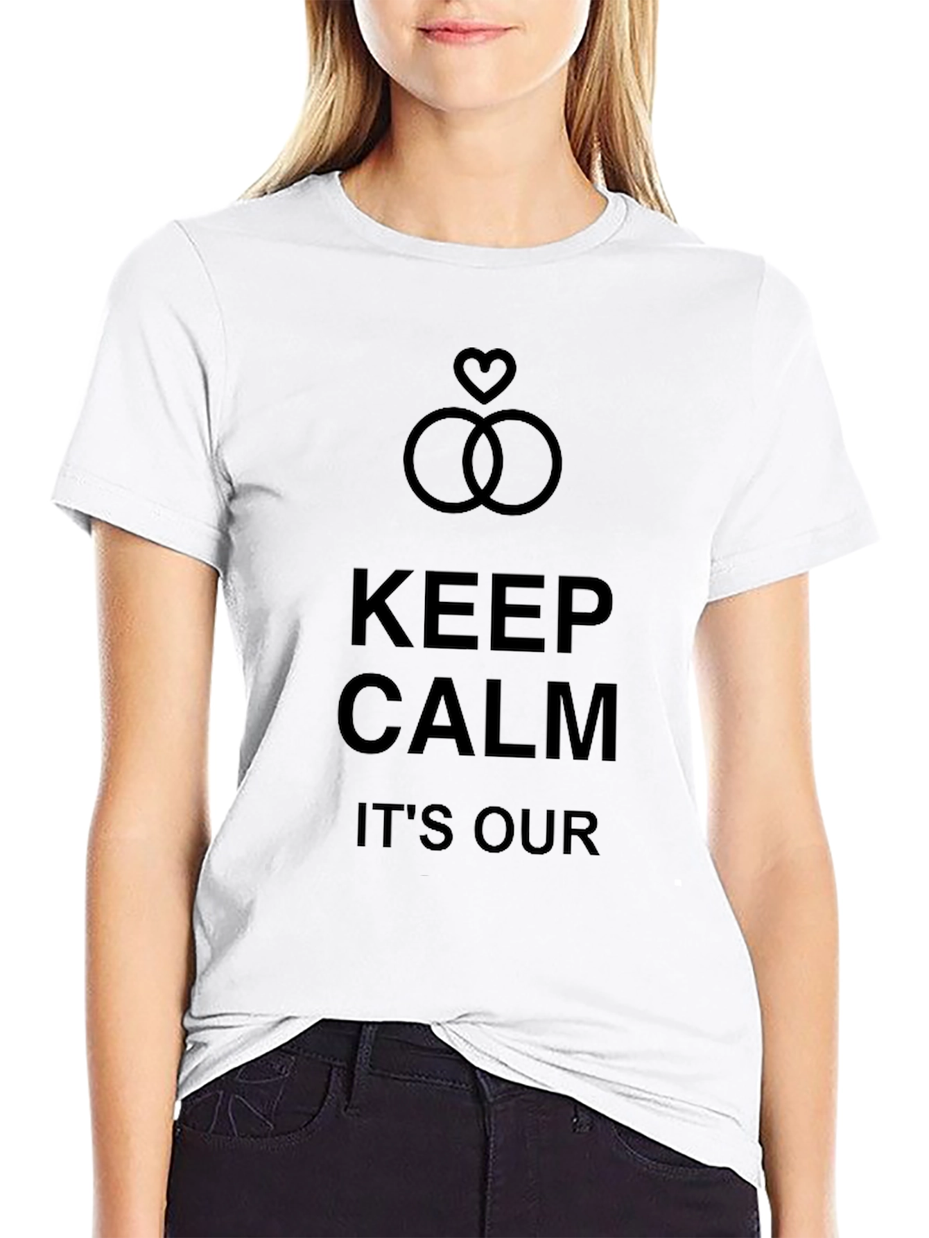 Black Keep Calm It's Our Wedding T-Shirt view 9