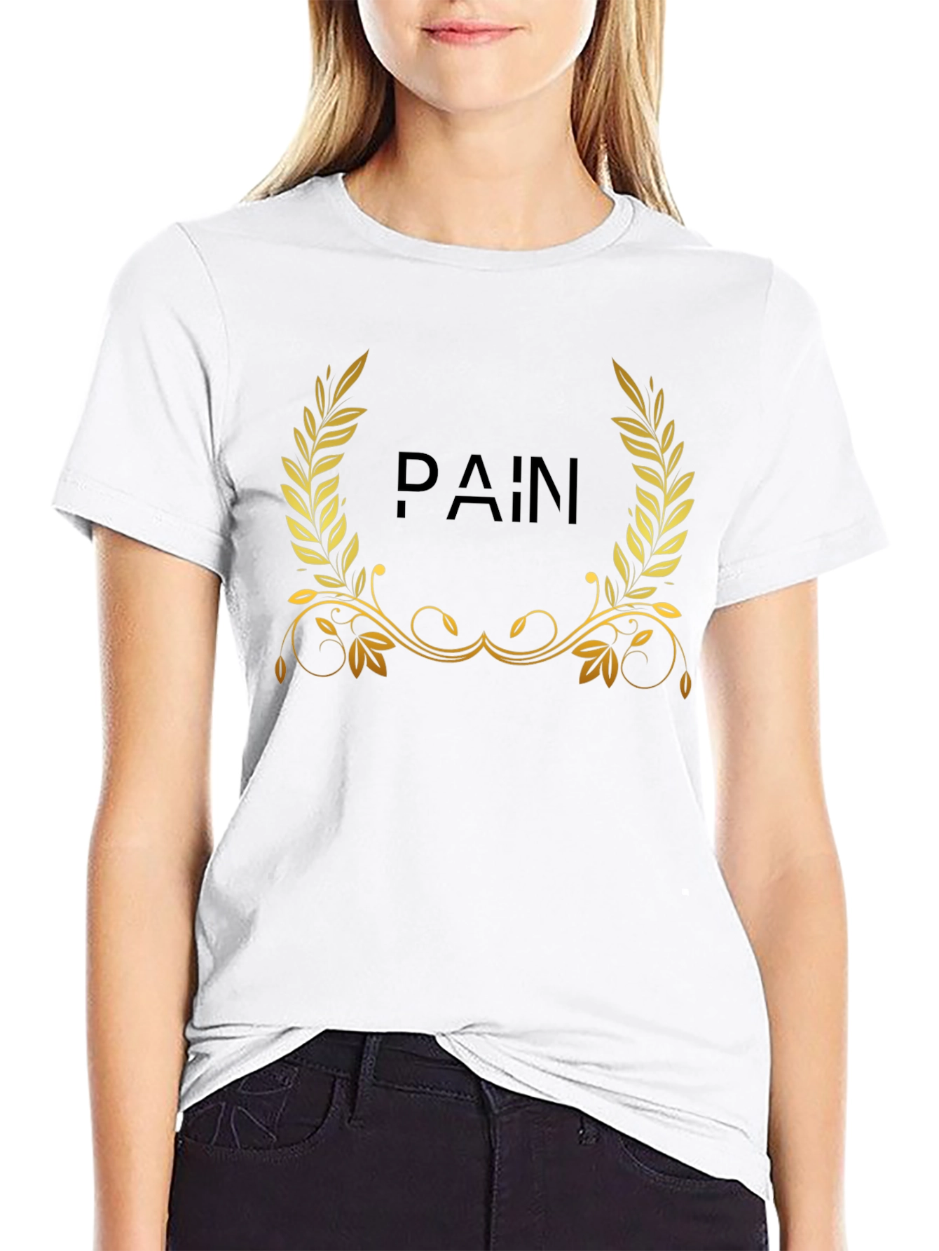 Black Pain Wreath Graphic T-Shirt - Black view 9