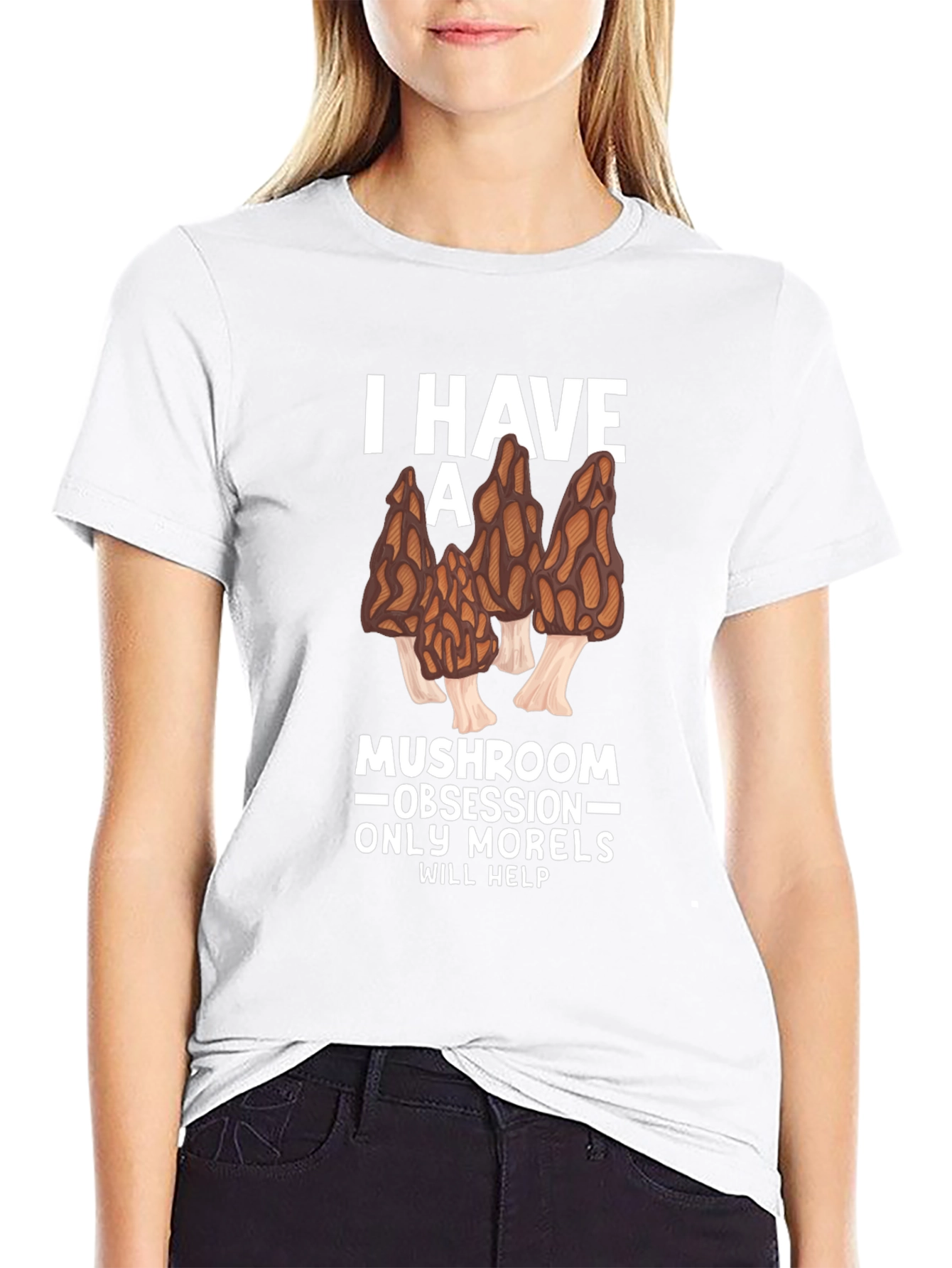 Black Mushroom Obsession Morel T-Shirt view 9