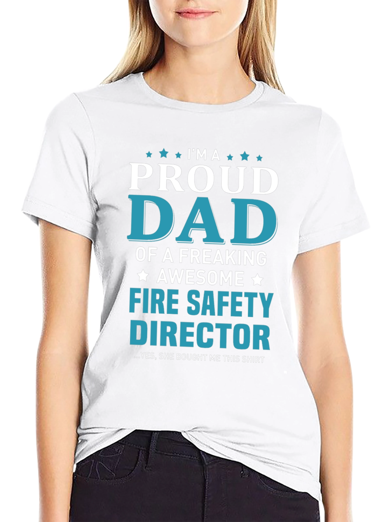 Black Proud Dad Fire Safety Director Graphic T-Shirt view 9