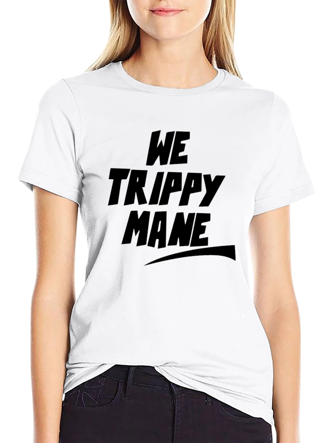 Black We Trippy Mane Black T-Shirt view 9