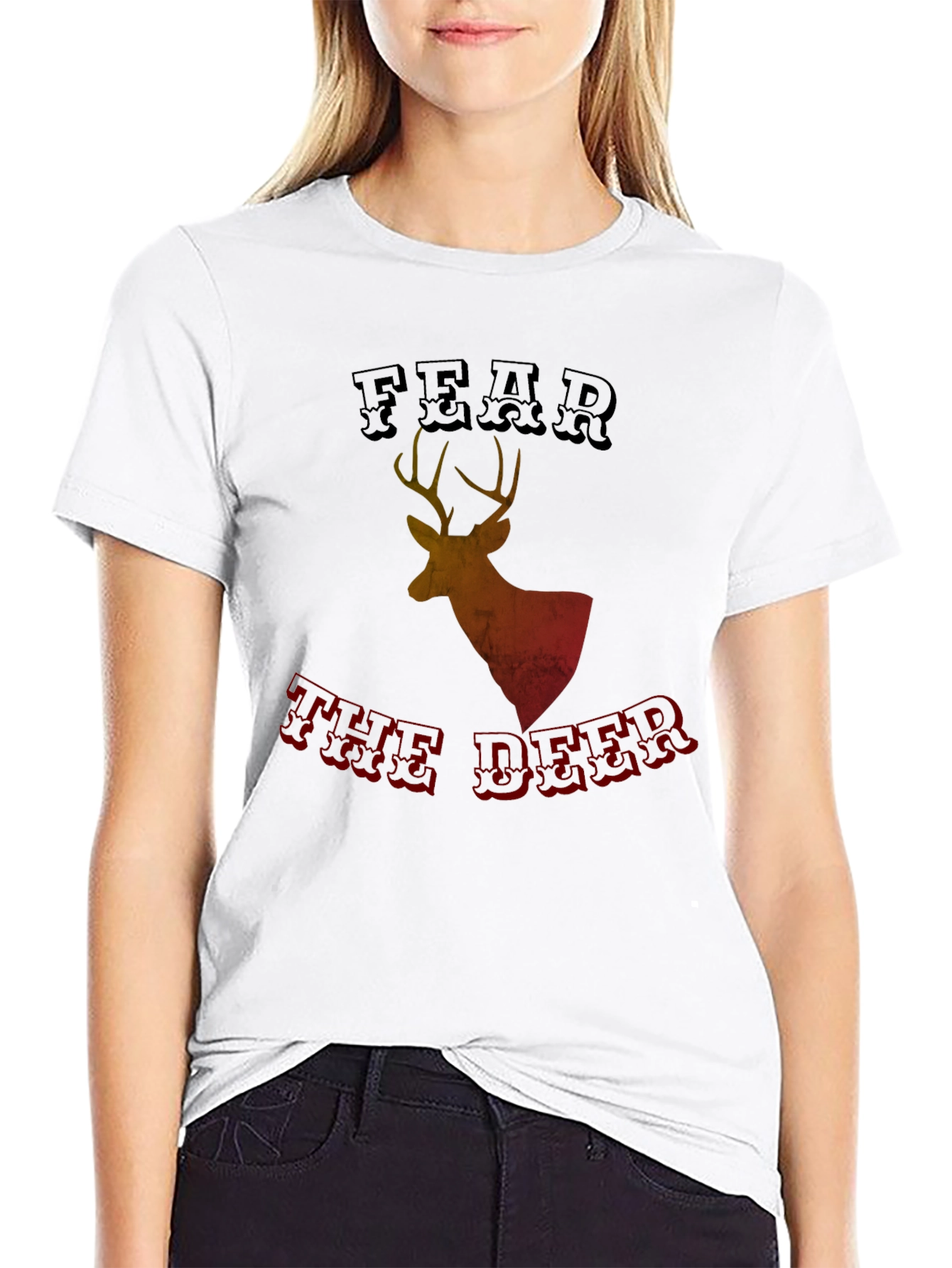 Black Fear the Deer Graphic Tee - Black view 9