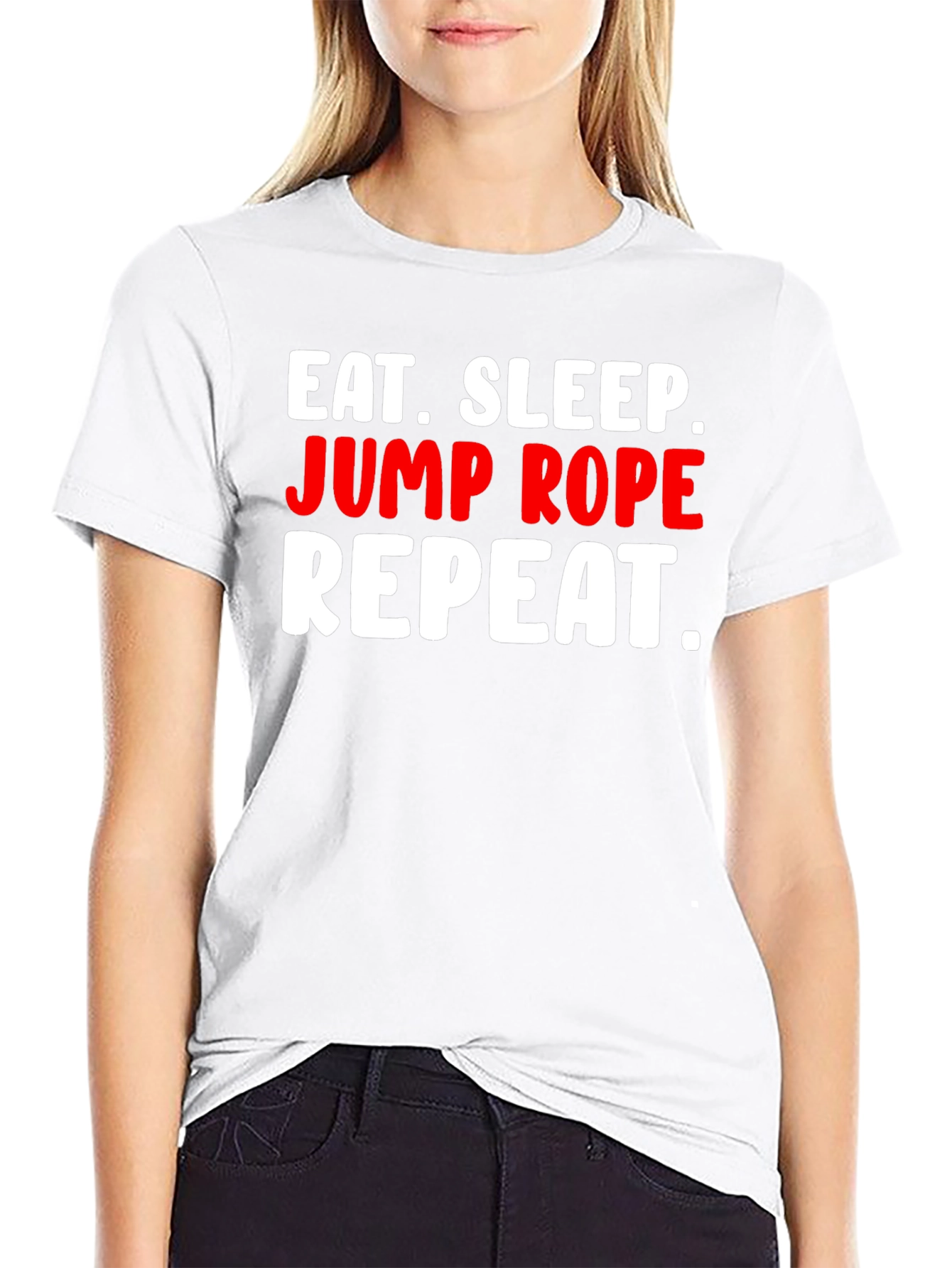 Black Eat Sleep Jump Rope Repeat T-Shirt view 9