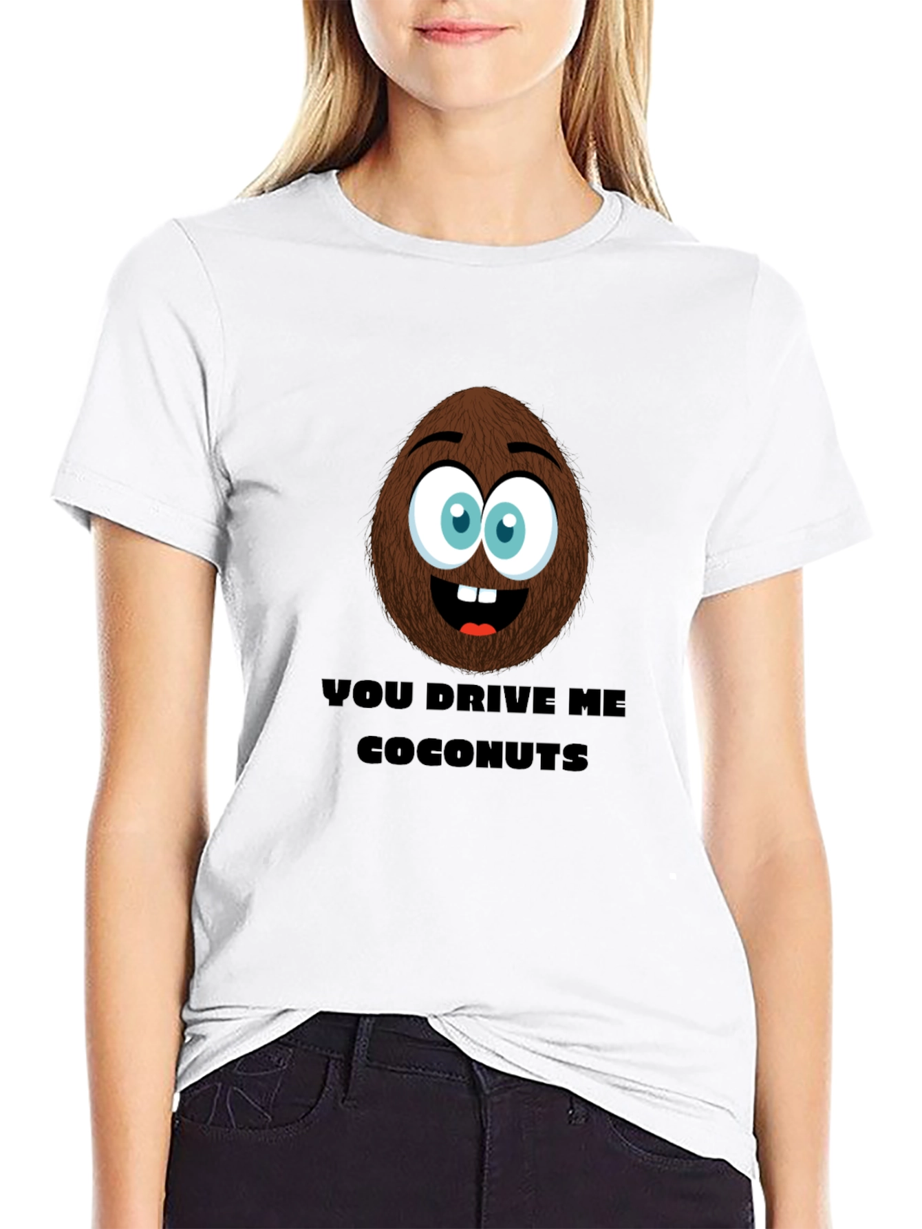 Black Funny Coconut T-Shirt - You Drive Me Coconuts! view 9