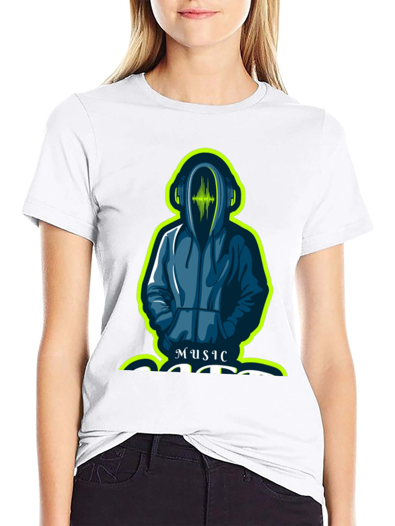 Black Music Lover's Hooded Graphic Tee view 9