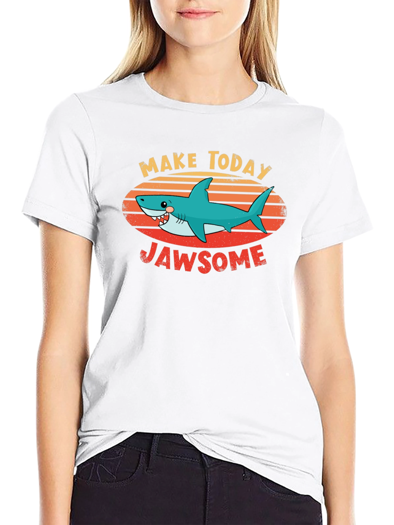 Black Jawsome Shark Graphic T-Shirt view 9