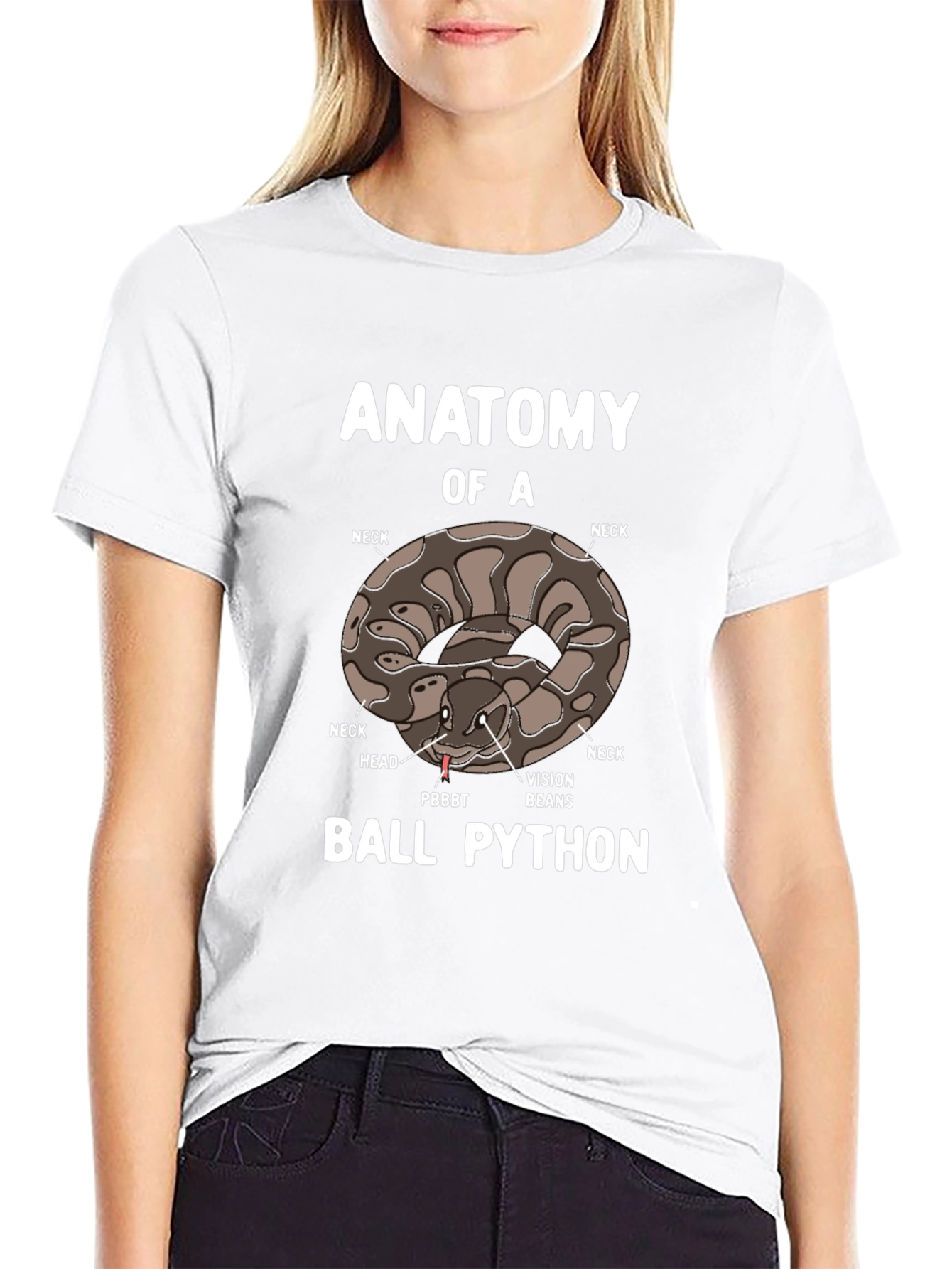 Black Anatomy of a Ball Python T-Shirt view 9