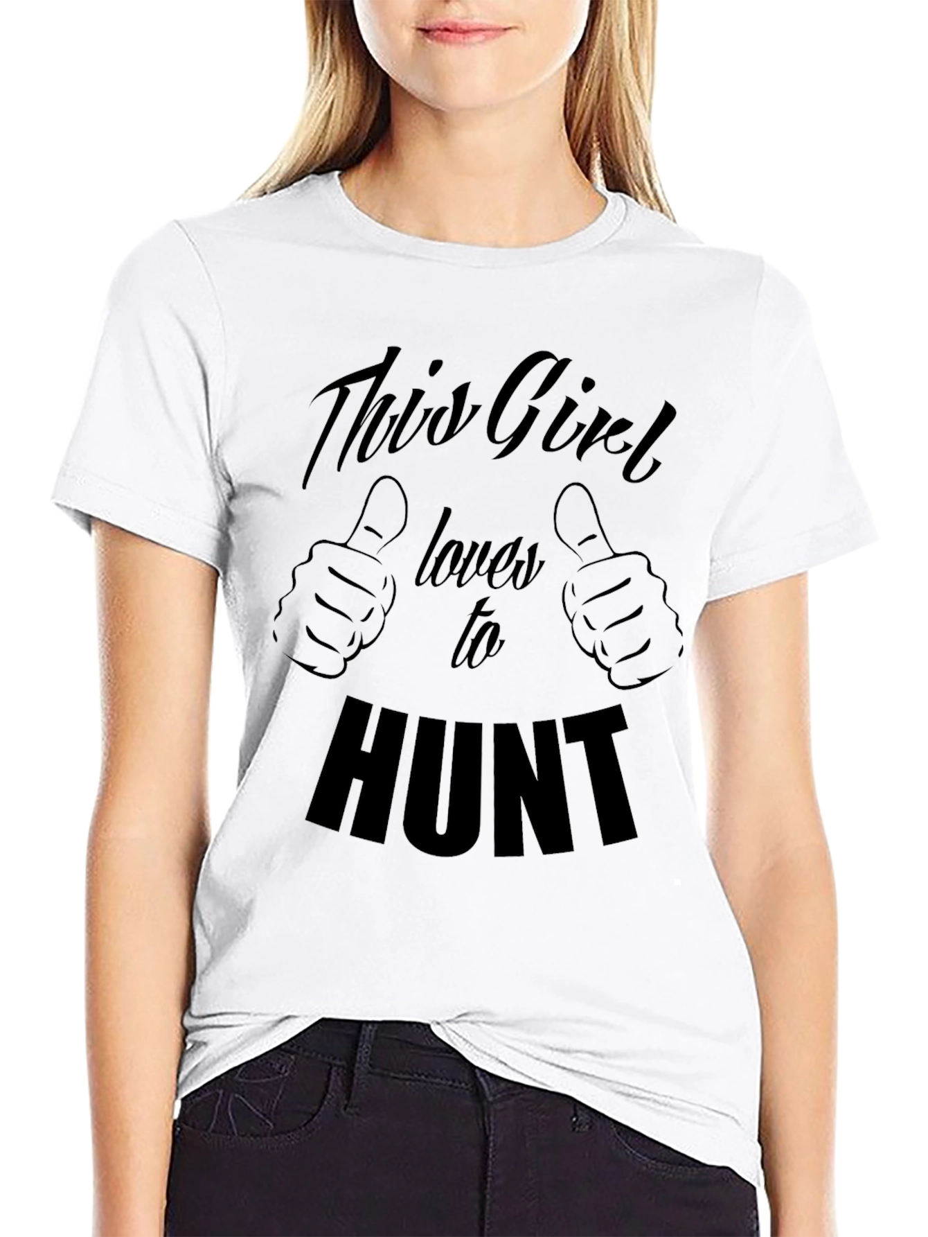 Black This Girl Loves To Hunt Graphic Tee view 9