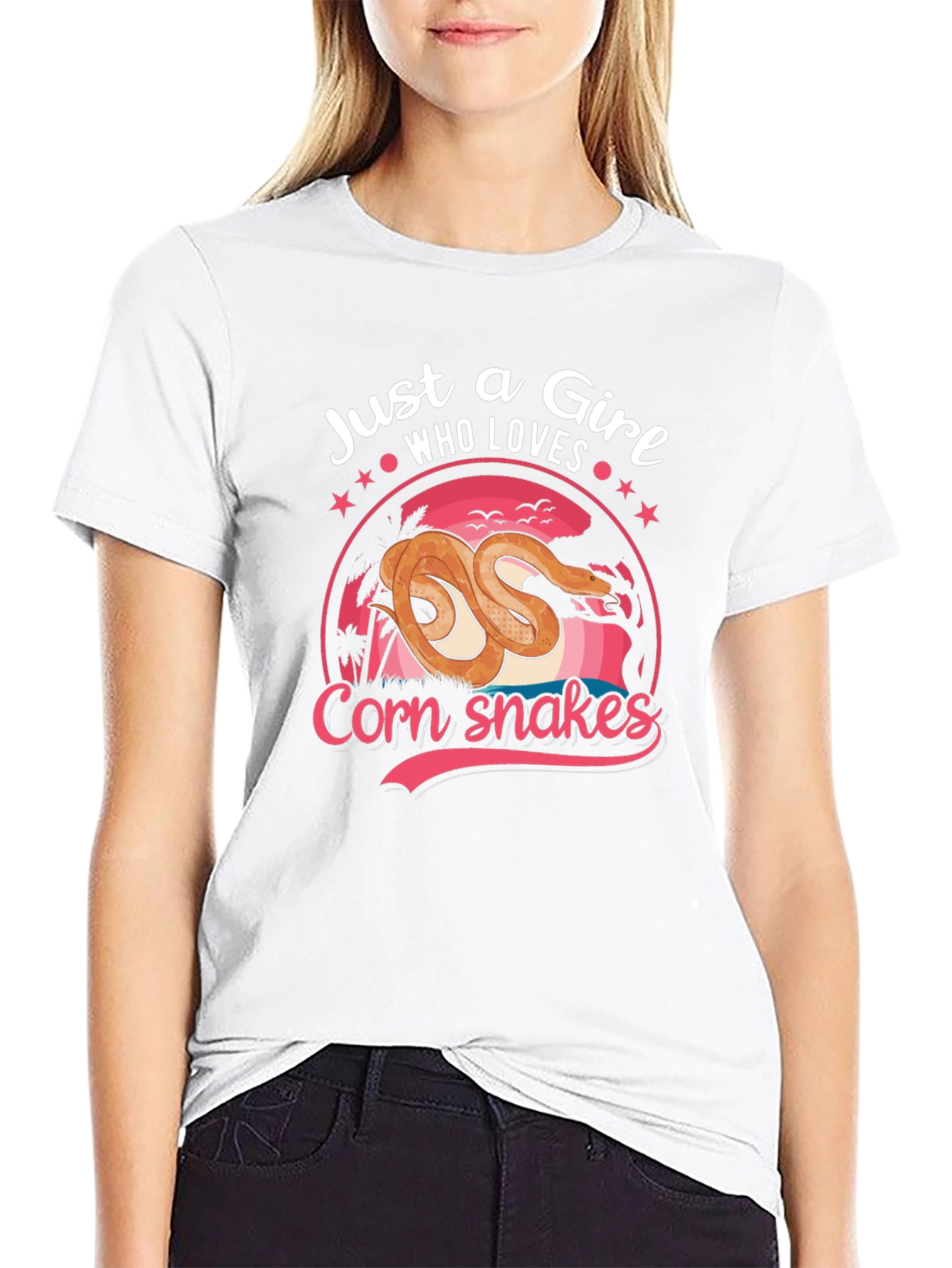 Black Just A Girl Who Loves Corn Snakes T-Shirt view 9