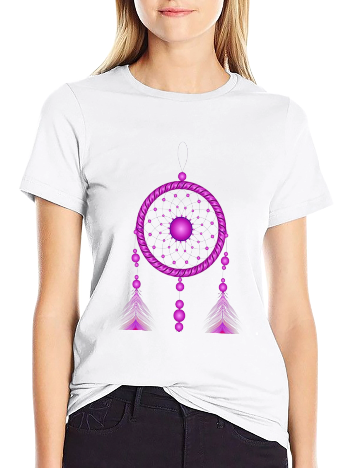 Black Dreamcatcher Graphic Black T-Shirt view 9