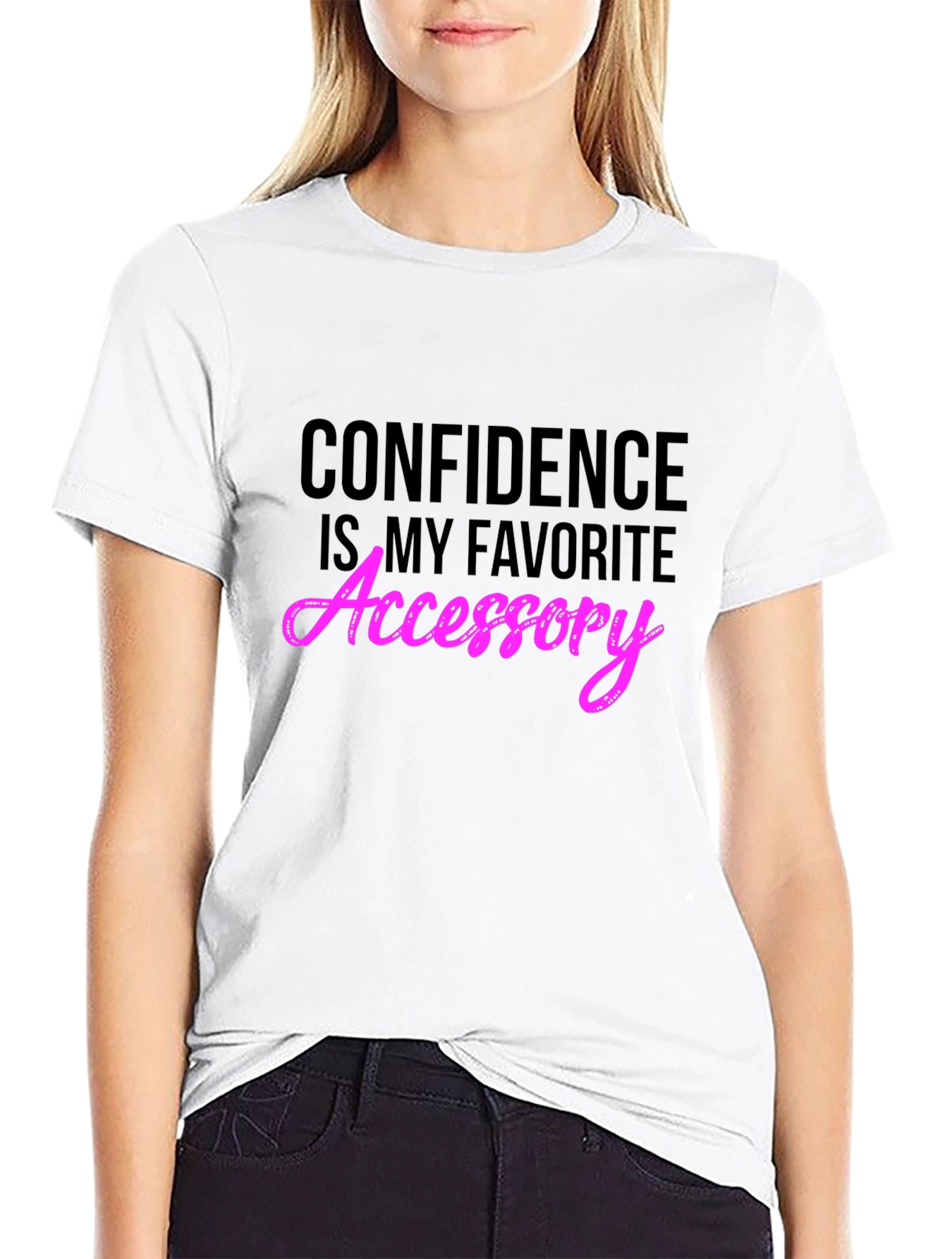 Black Confidence Accessory Black T-Shirt view 9