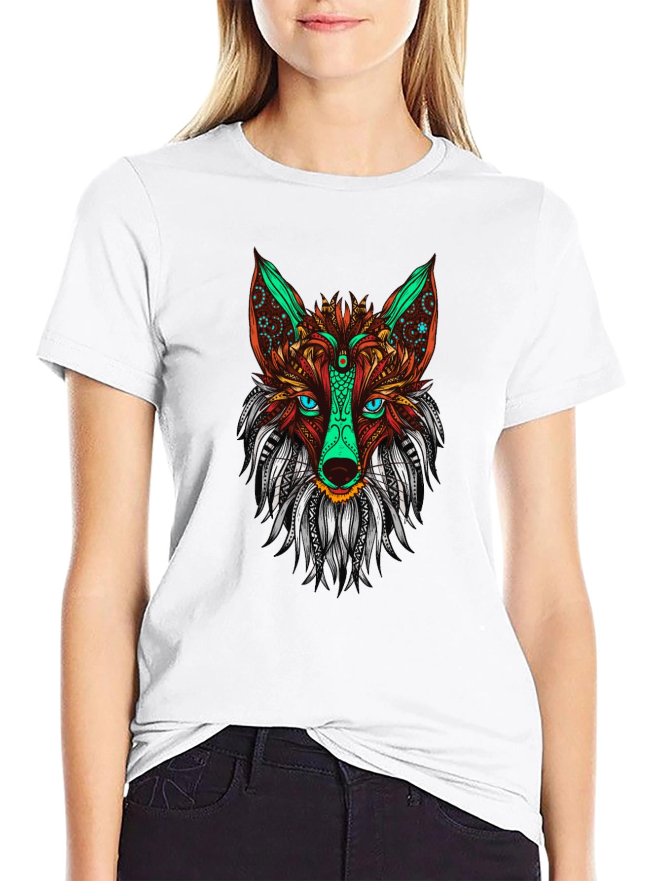Fox Graphic Print Men's Black T-shirt - 9