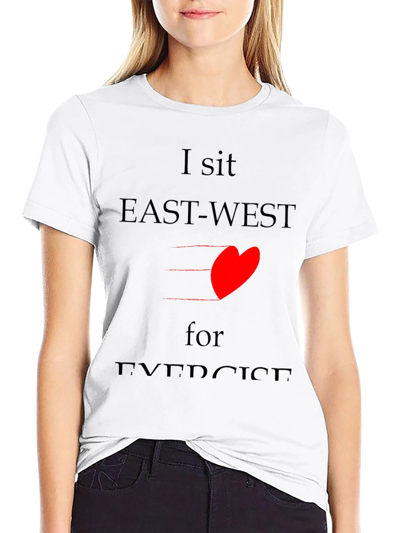 Black I Sit East-West for Exercise T-Shirt view 9