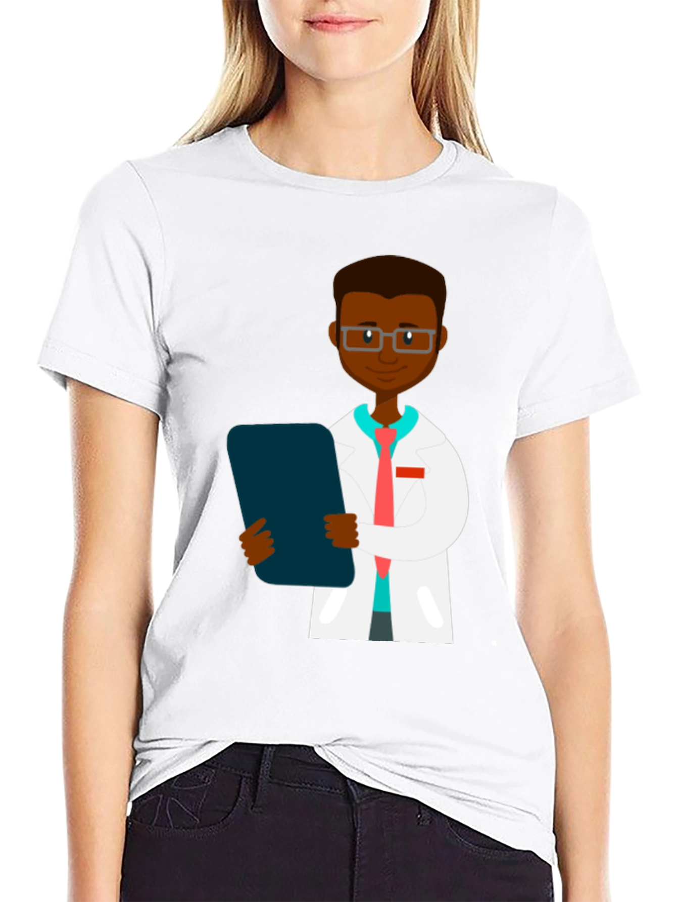 Black Doctor Graphic Tee - Black Unisex T-Shirt view 9