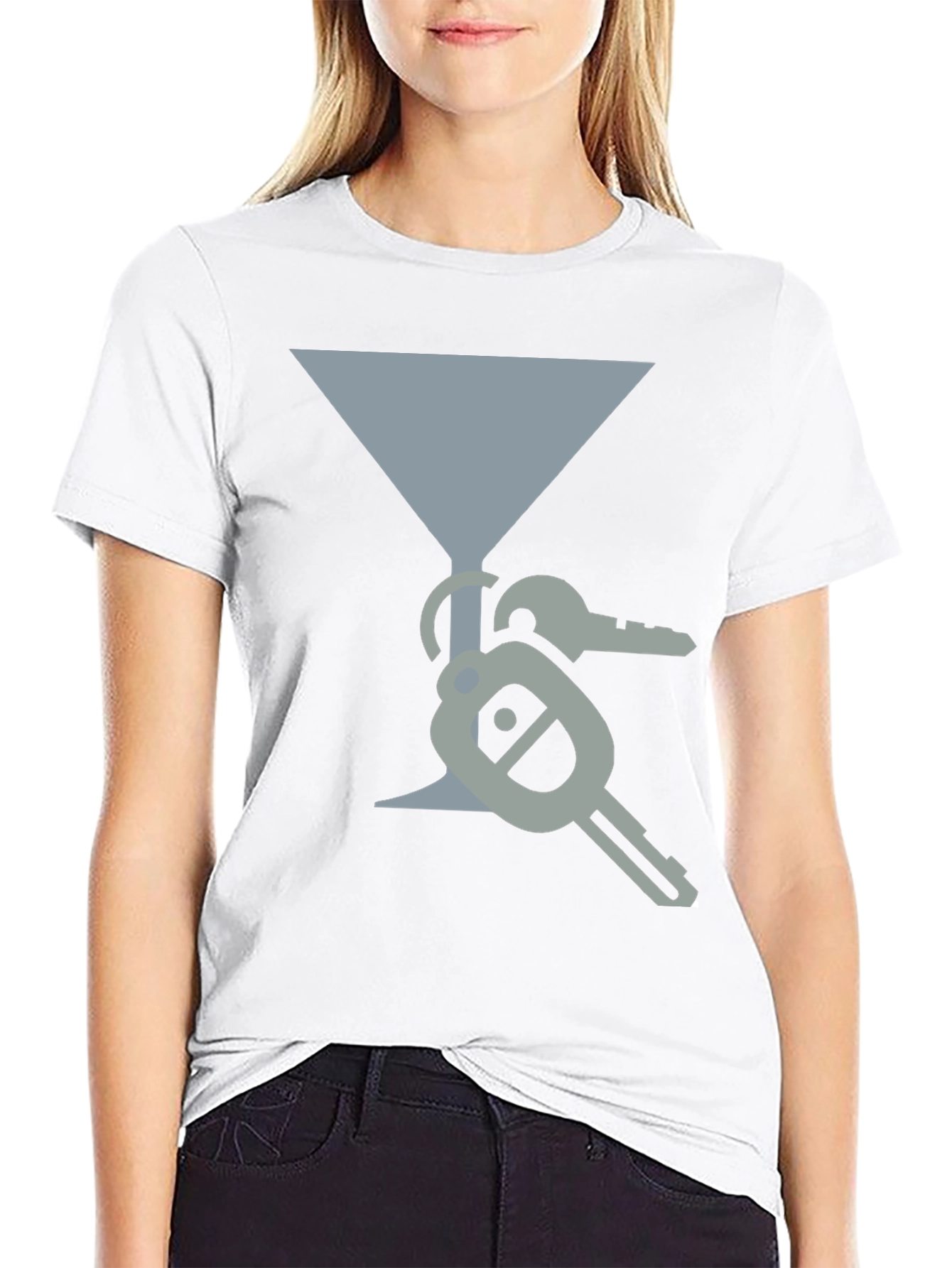 Black Martini Glass & Keys Graphic Tee view 9