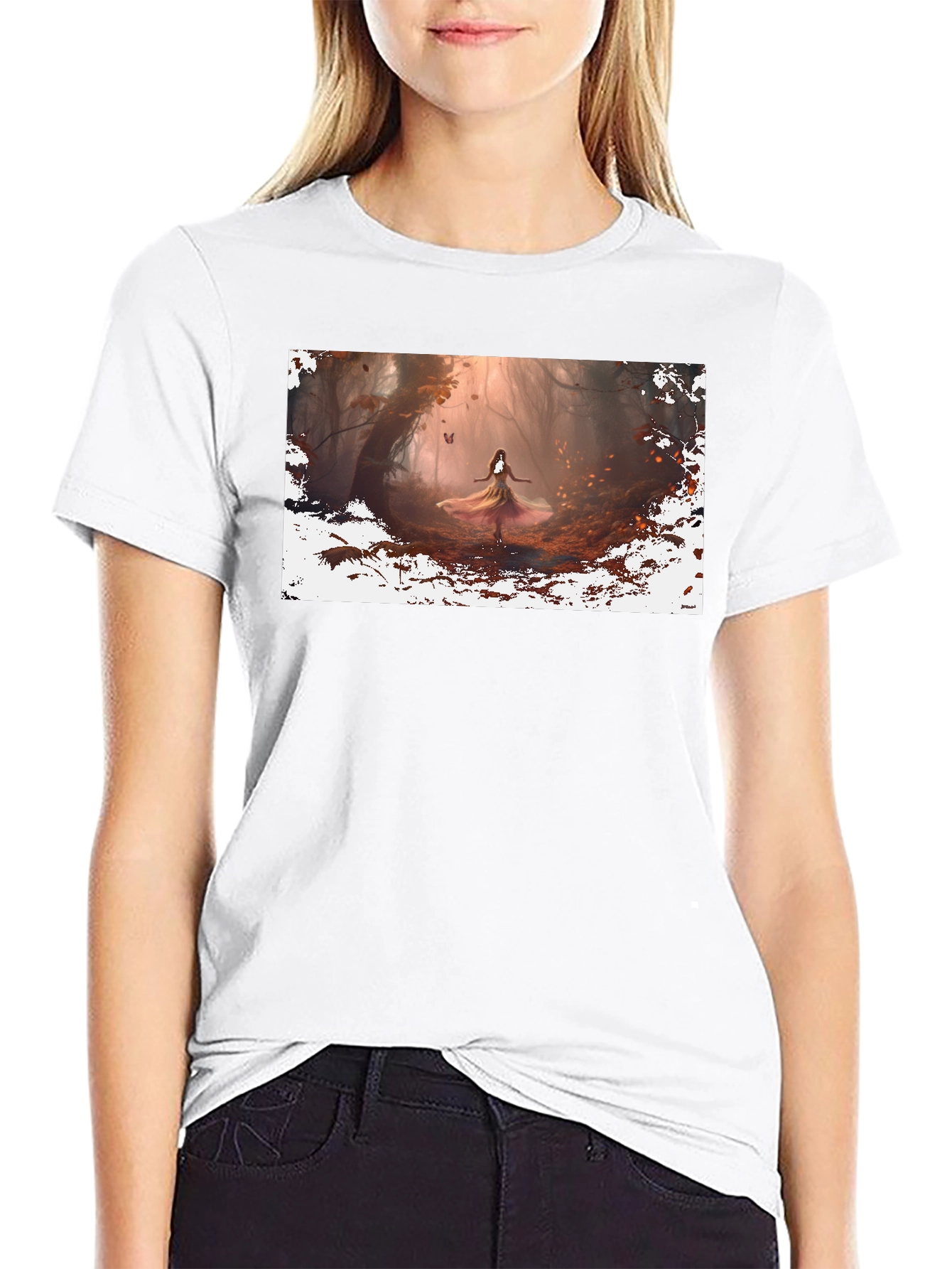 Black Enchanted Forest Graphic Tee - Black view 9