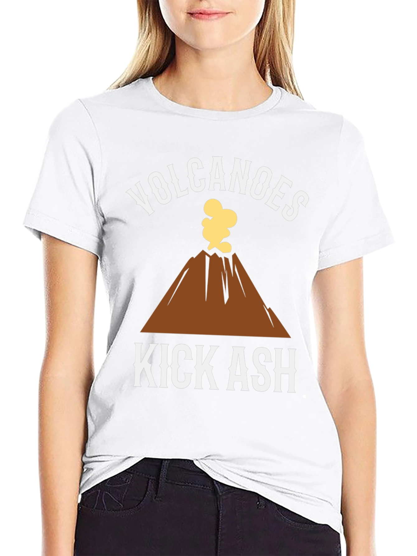 Black Volcanoes Kick Ash Graphic T-Shirt view 9