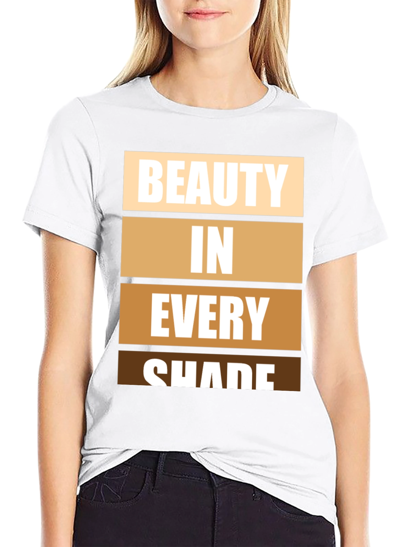 Black Beauty in Every Shade T-Shirt - Diverse Skin Tone Design view 9