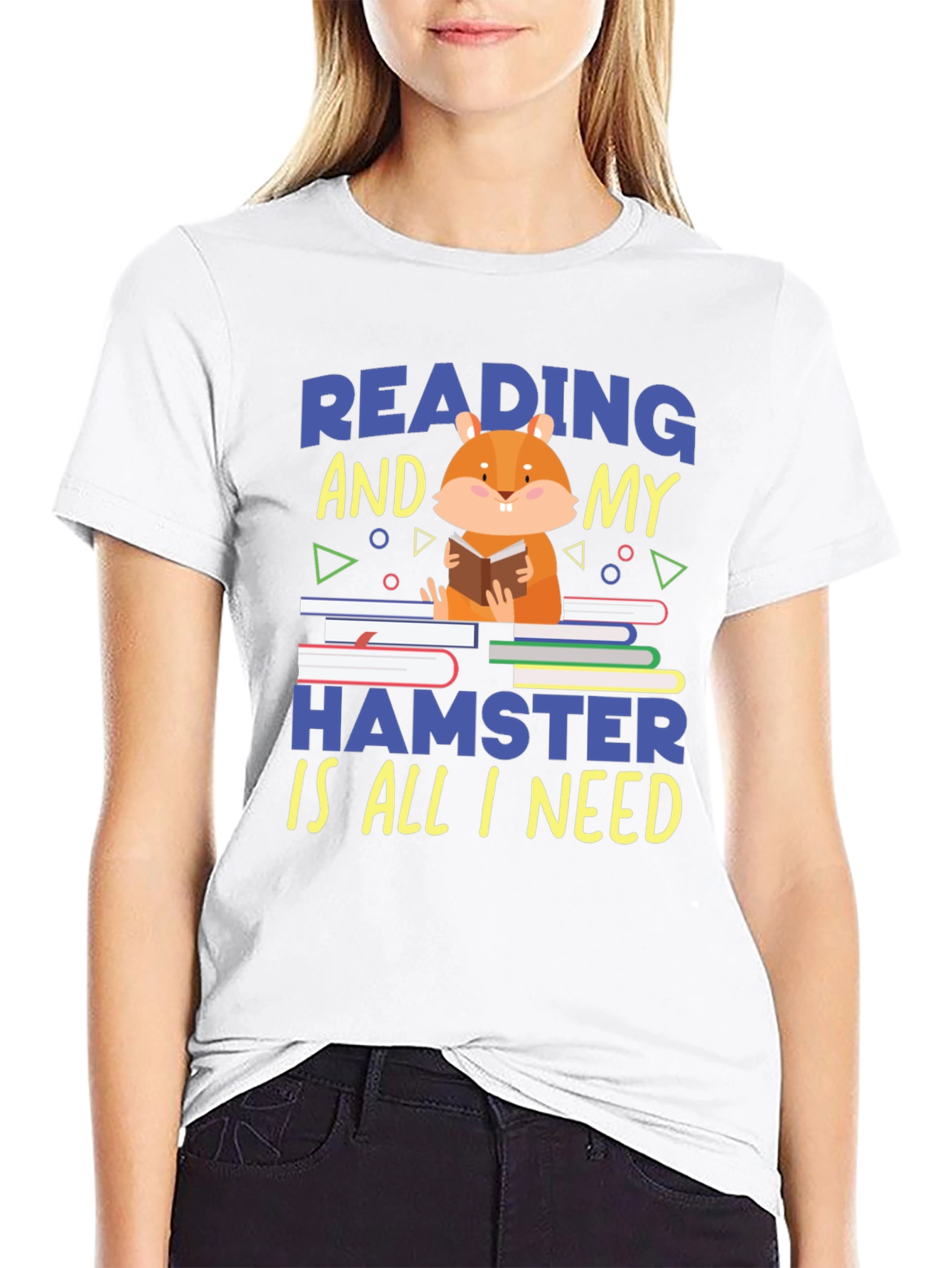 Black Reading Hamster T-Shirt - Cute Book Lover Tee view 9