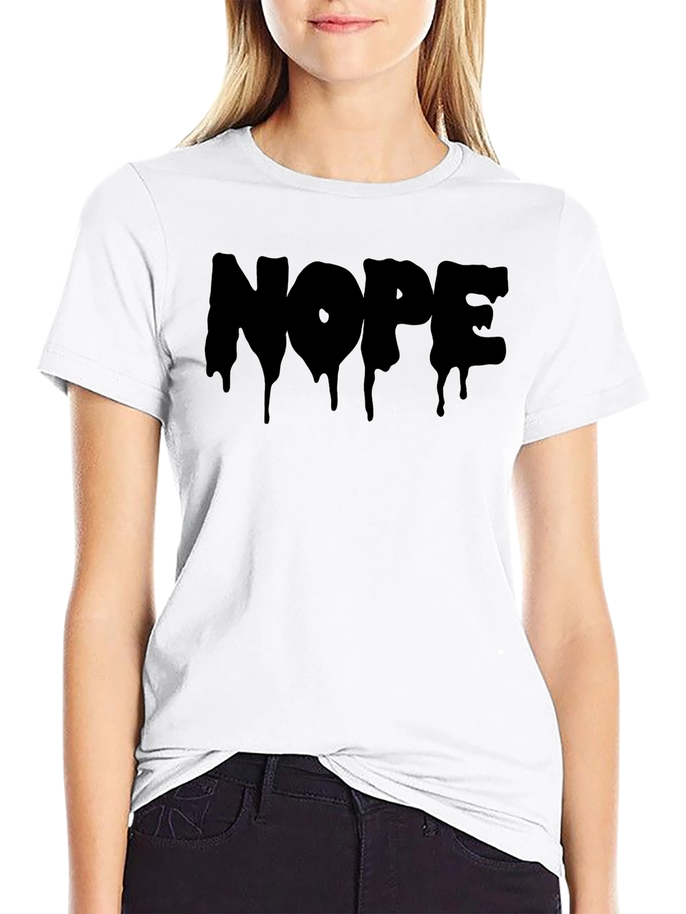 Black Nope Drip Graphic Tee - Men's Black T-Shirt view 9