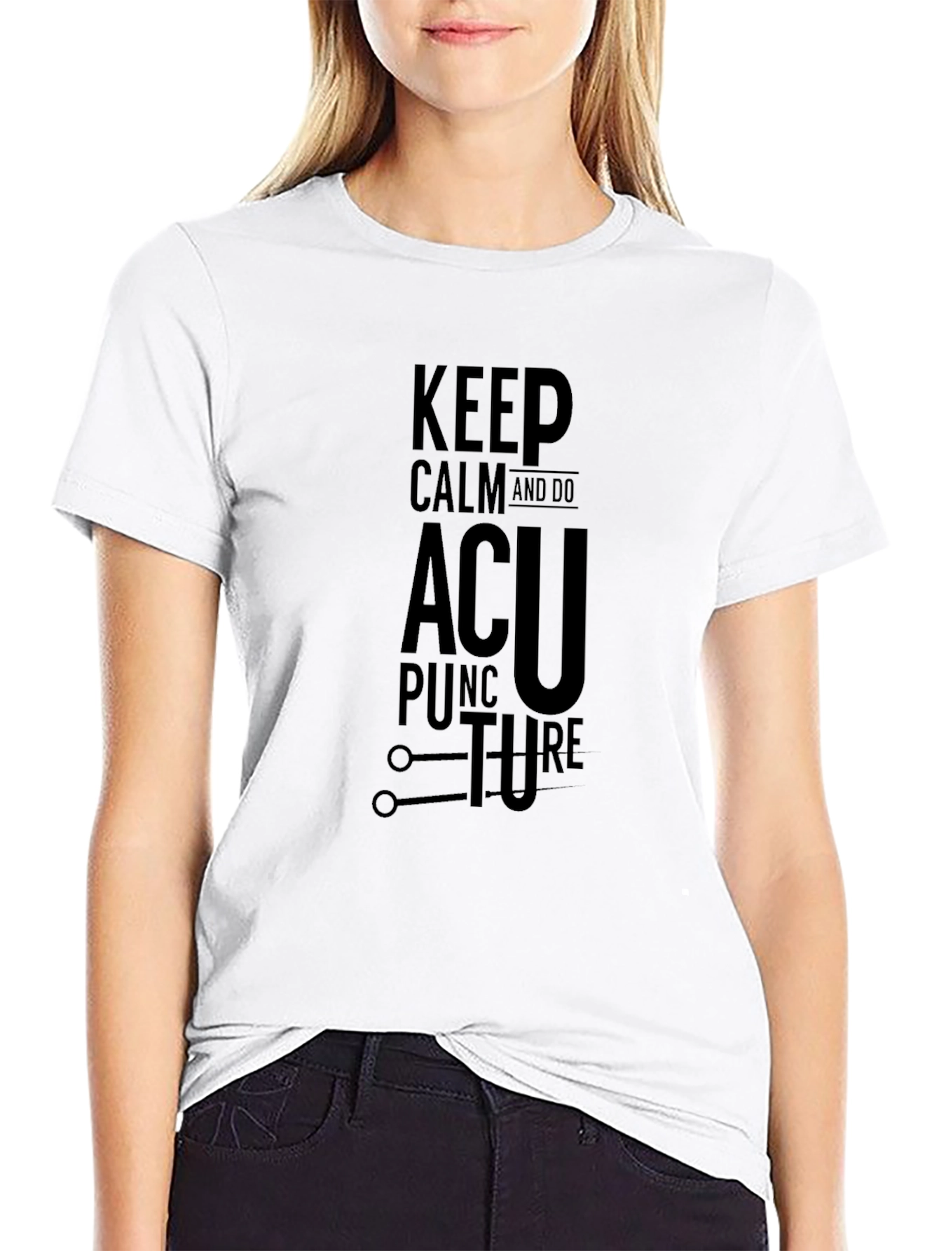 Black Keep Calm and Do Acupuncture T-Shirt view 9