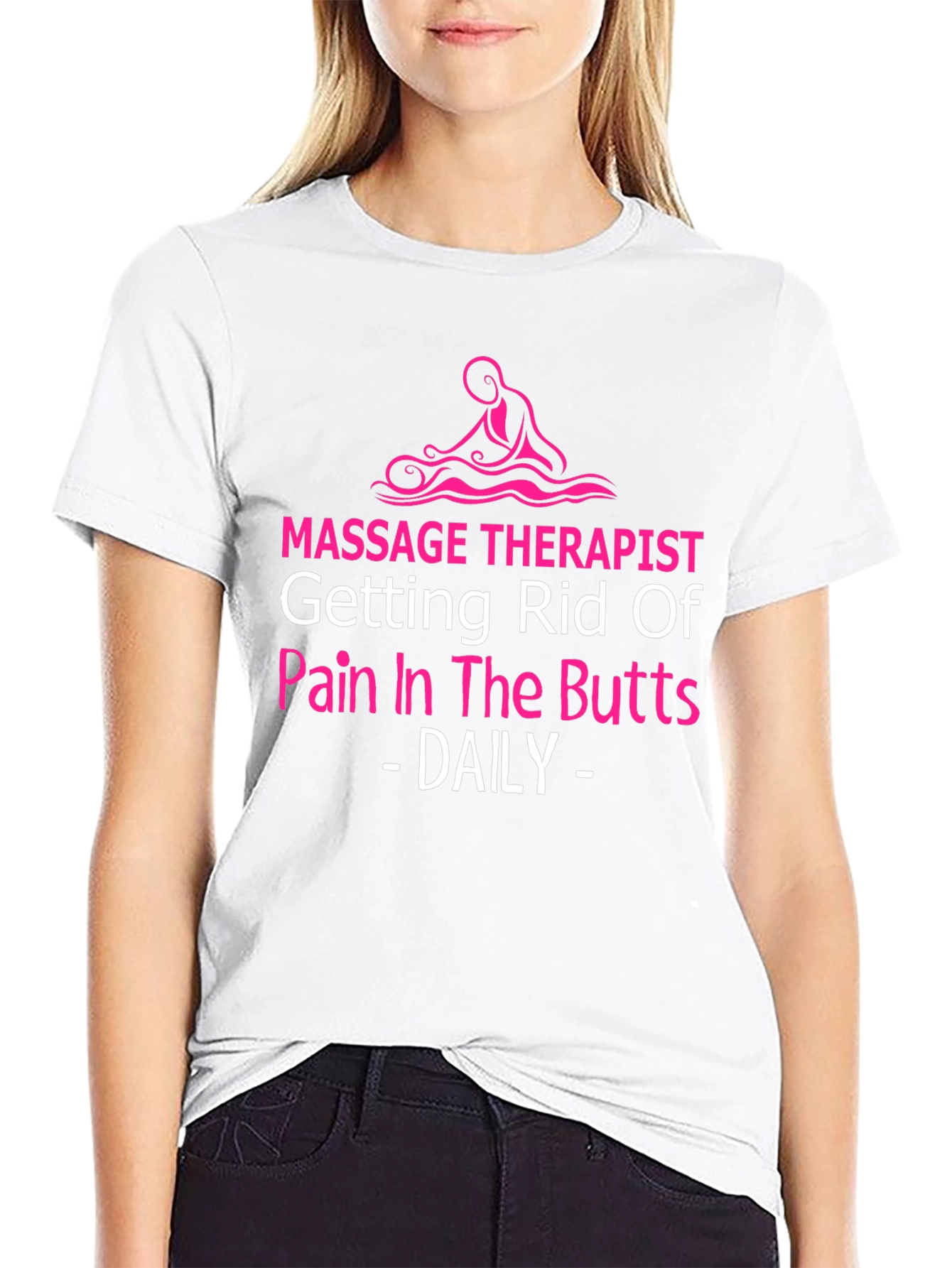 Black Massage Therapist Novelty T-Shirt - Pain Relief Humor view 9