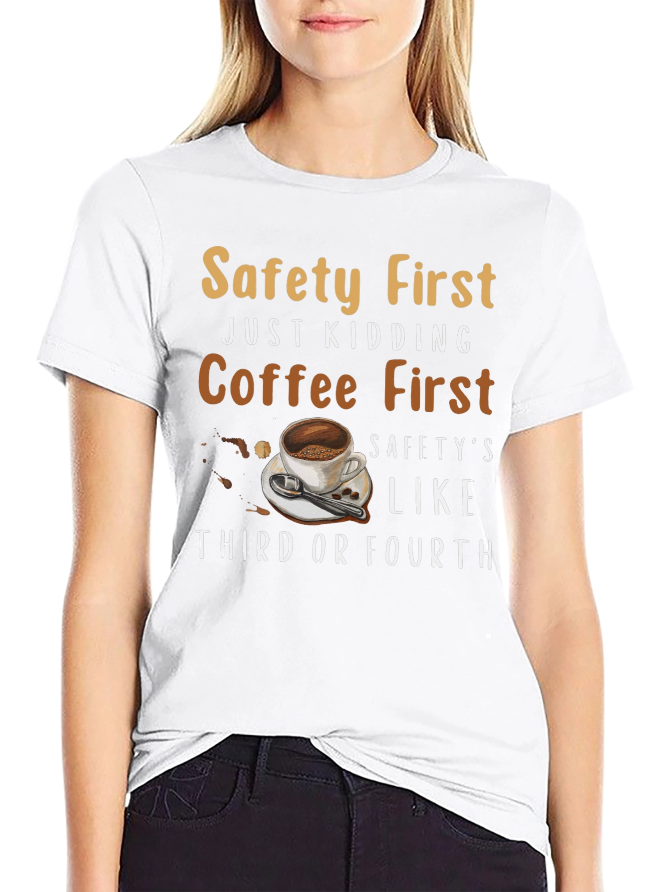 Black Coffee First T-Shirt Funny Sarcastic Novelty Tee view 9