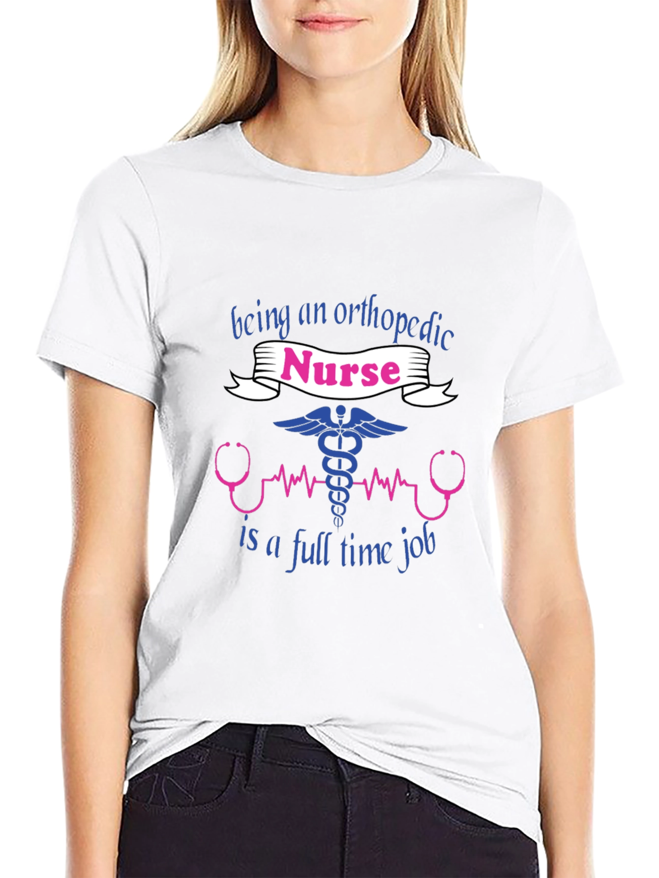 Black Orthopedic Nurse T-Shirt - Full Time Job Tee view 9
