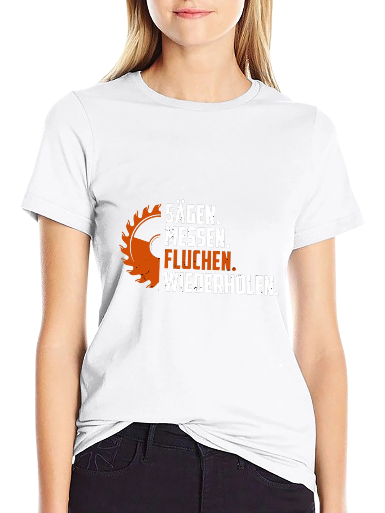 Black Sägen Messen T-Shirt: Funny Woodworking Shirt view 9