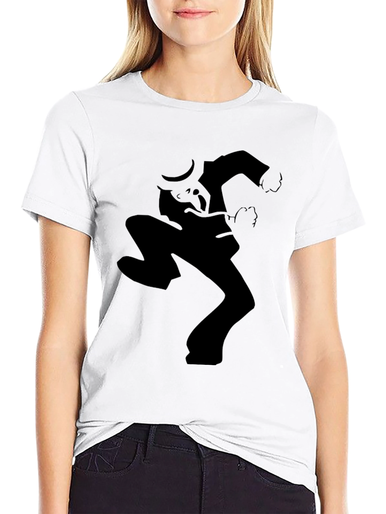 Black Silhouette Dance Graphic Tee - Black Casual Style view 9
