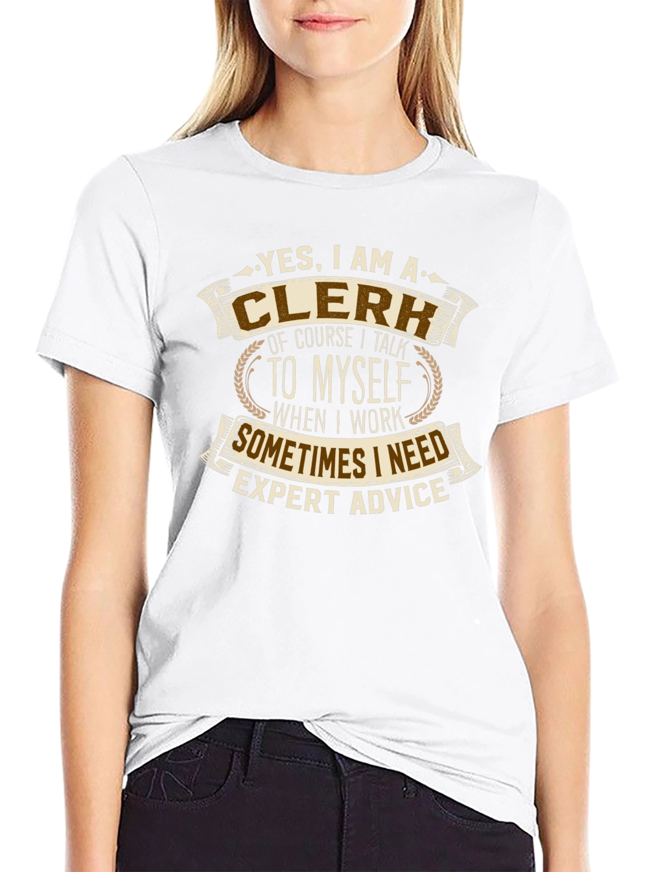 Black Clerk T-Shirt: Yes, I Talk To Myself! view 9
