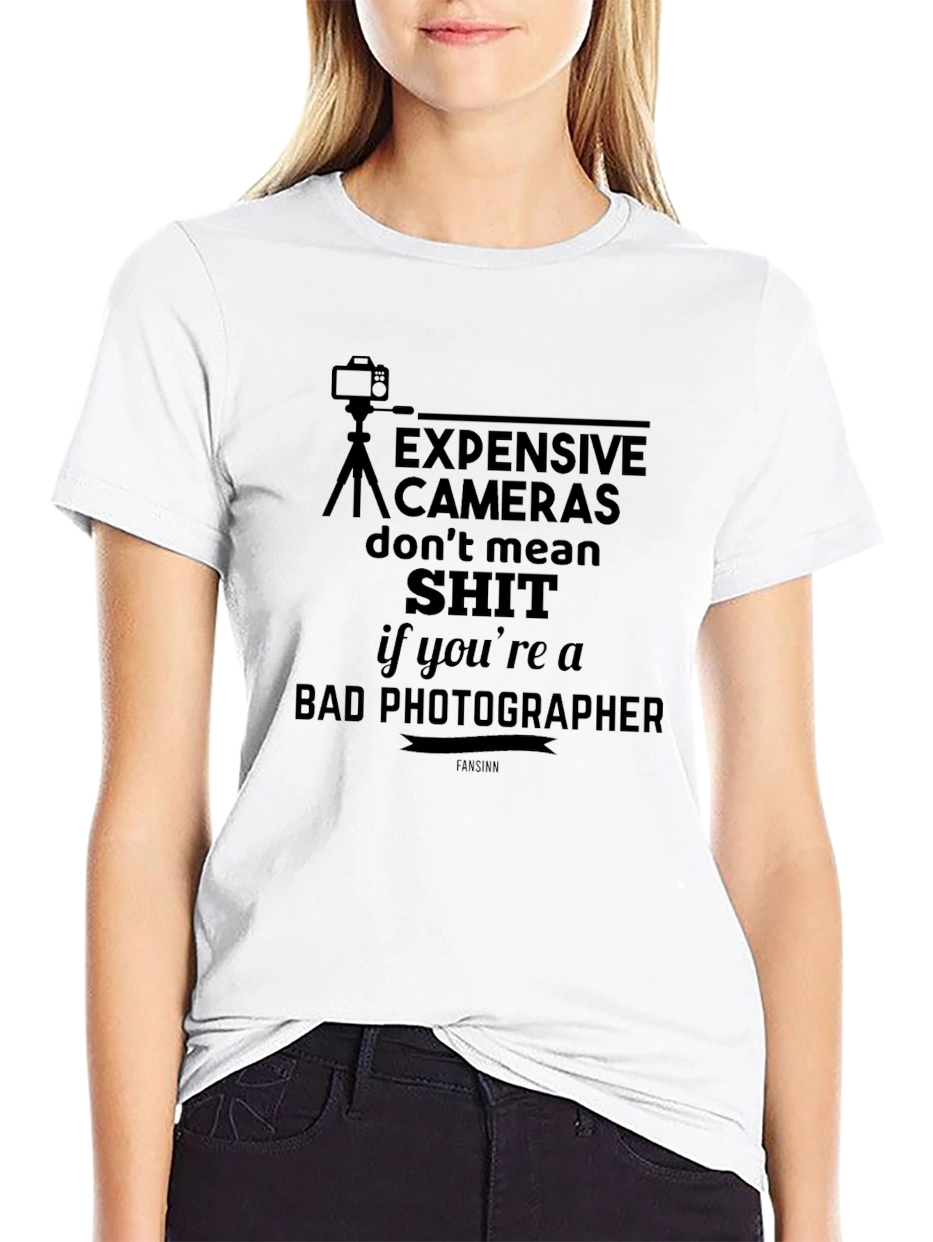 Black Photographer Humor T-Shirt: Expensive Cameras Don't Mean... view 9