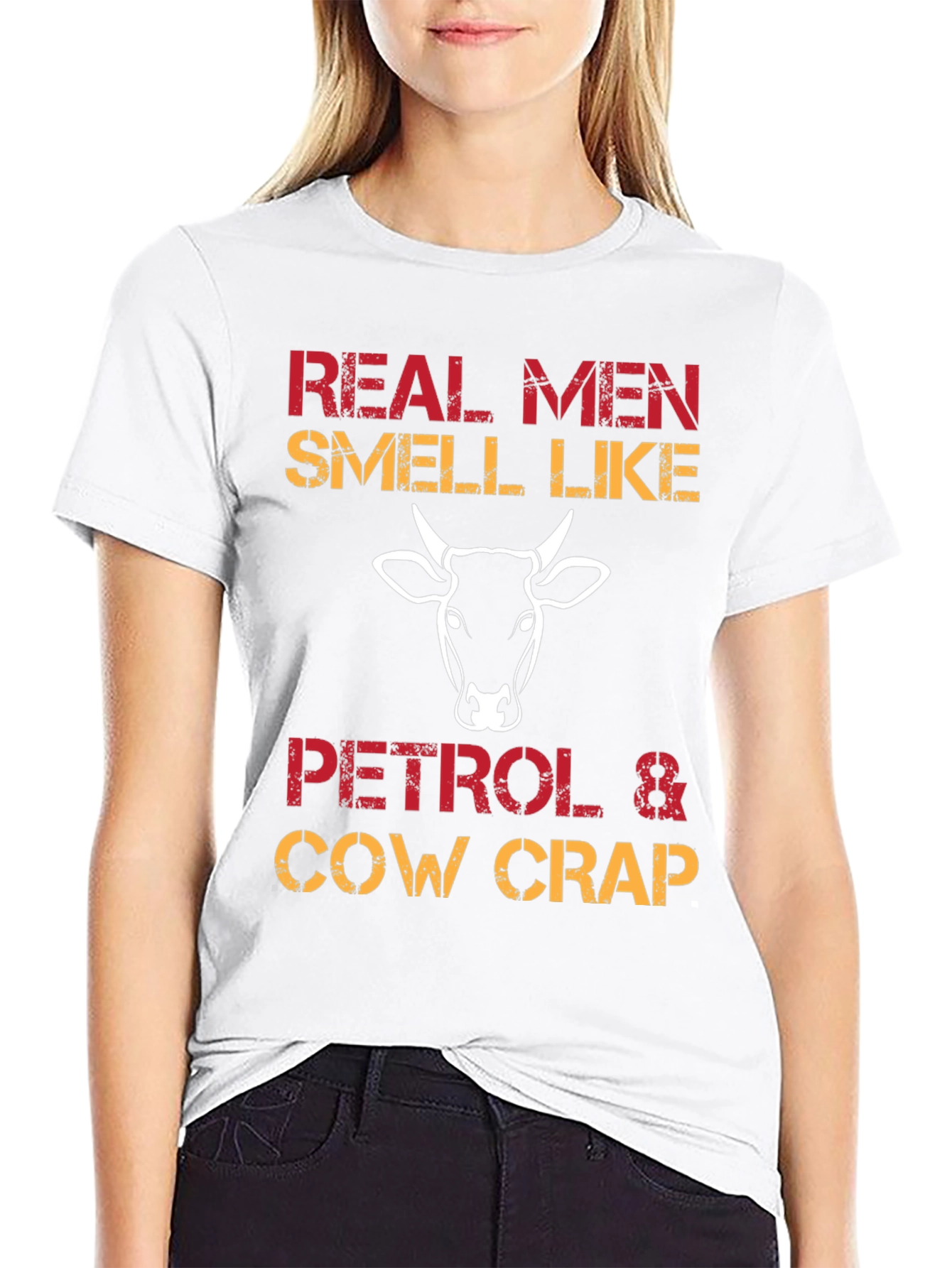 Black Real Men Petrol & Cow Crap Graphic Tee view 9