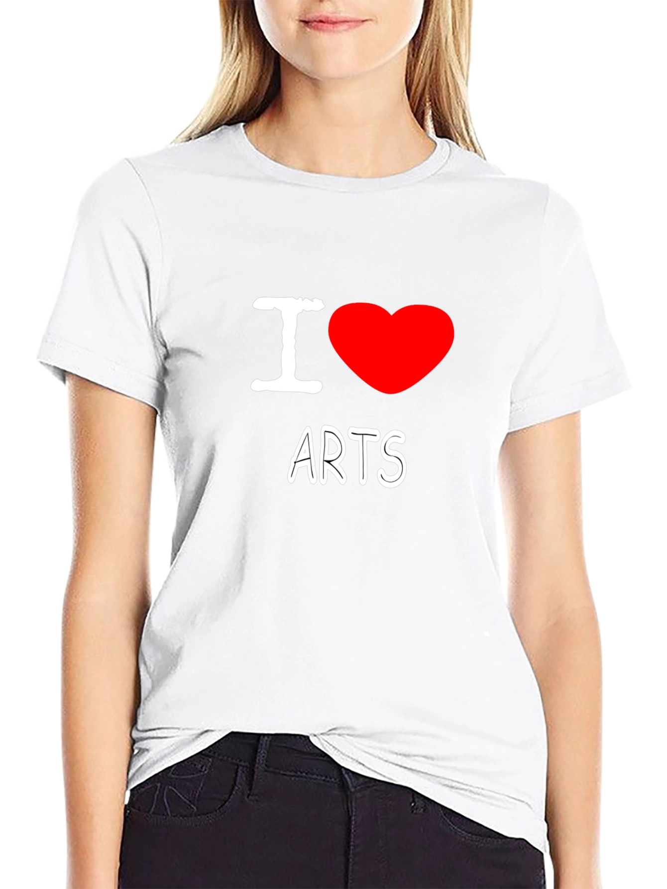 Black I Love Arts Graphic T-Shirt view 9